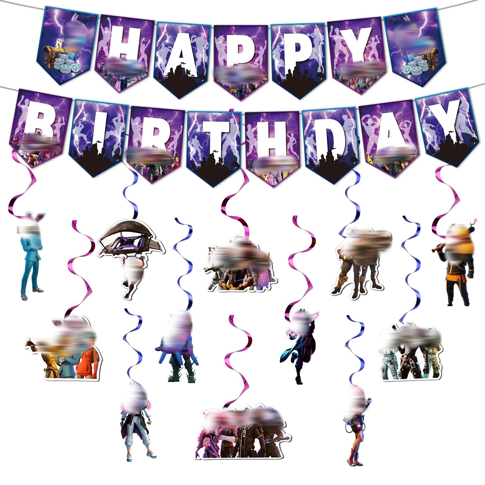 13PCS Game Banner Birthday Decoration, Theme Bunting Garland and Hanging Decoration, Game Happy Birthday Banner Decorations, Theme Birthday Banner Party Decoration for Kids Birthday Party
