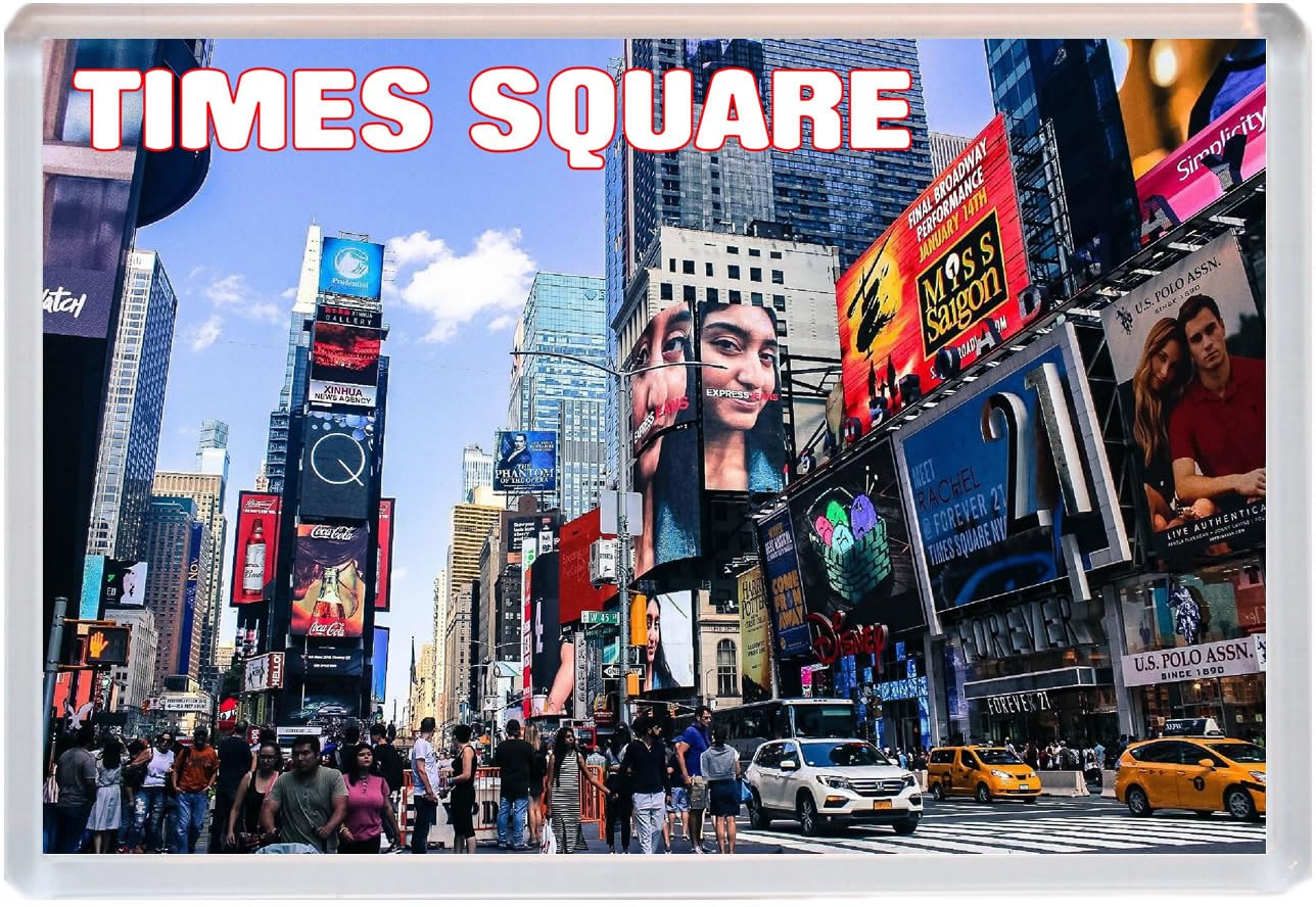 Baked Bean Store Multicolor Times Square - New York/Usa - Jumbo Fridge Magnet 96 X 67Mm Bbsfhm1570