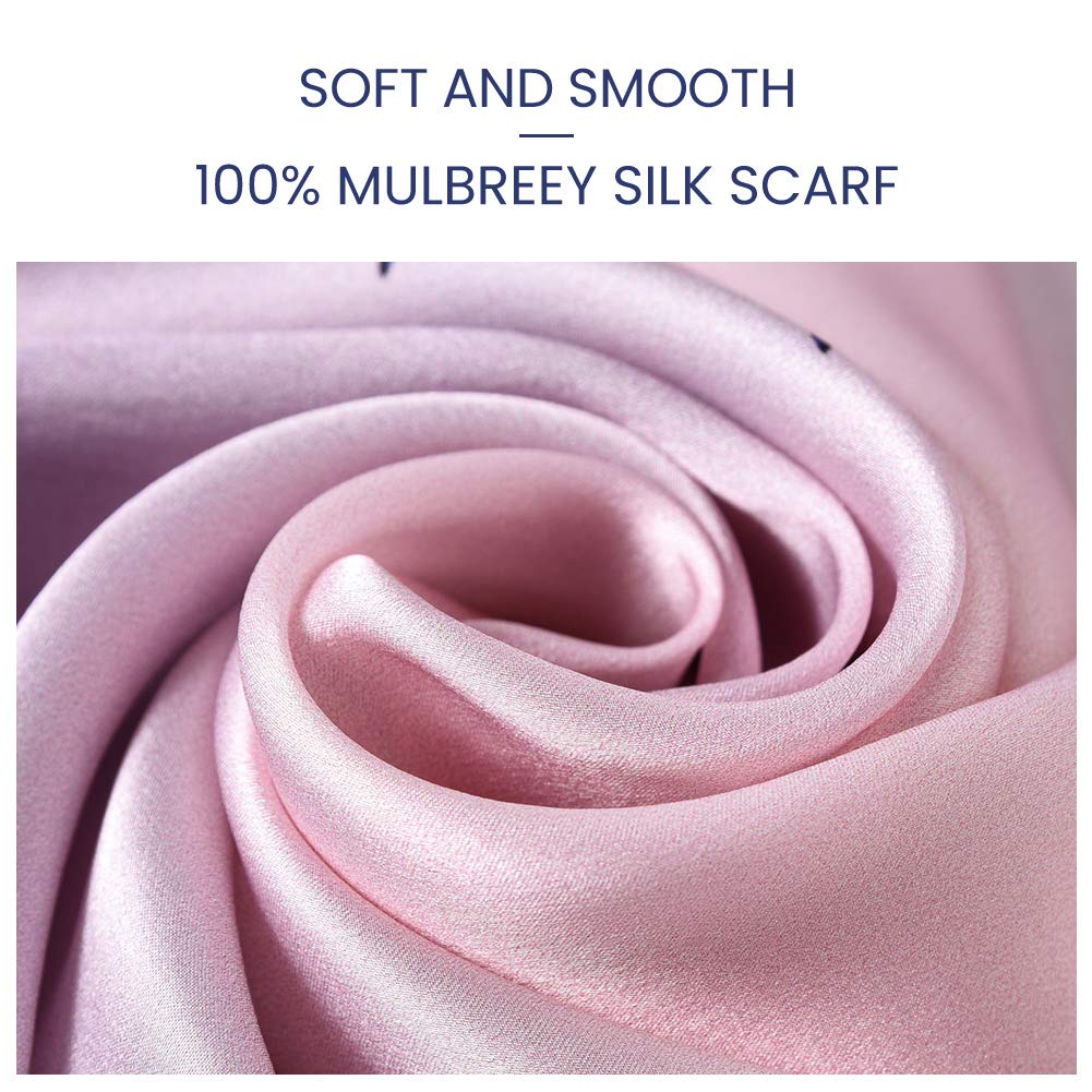 STORY OF SHANGHAI Sciarpa di 100% Seta Charmeuse da Donna Foulard a Raso con Fantasie Orientale, 56x177cm