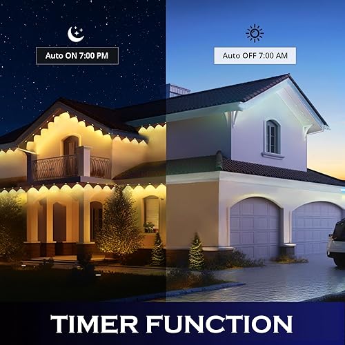 Miniatura 6 de wowlite Luces permanentes para exteriores, luces RGB inteligentes para exteriores de 100 pies con 63 modos de escena, luces decorativas exteriores