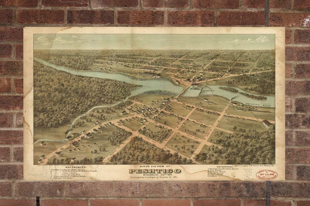 Peshtigo Wi 1881 Vintage City Maps vrogue.co