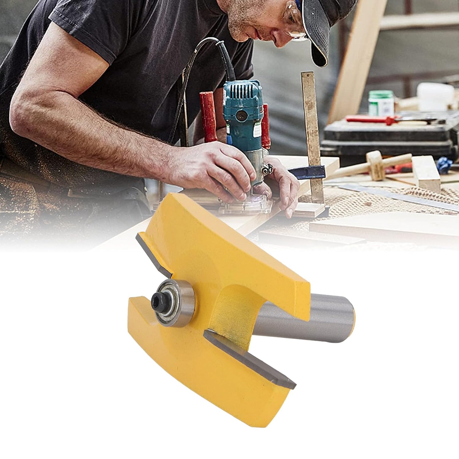 ViaGasaFamido Bevel Raised Panel Router Bits 1/2 Shank Cabinet Door Making Moulding Router Bit Woodworking Tool Milling Edges Trimming Chamfering
