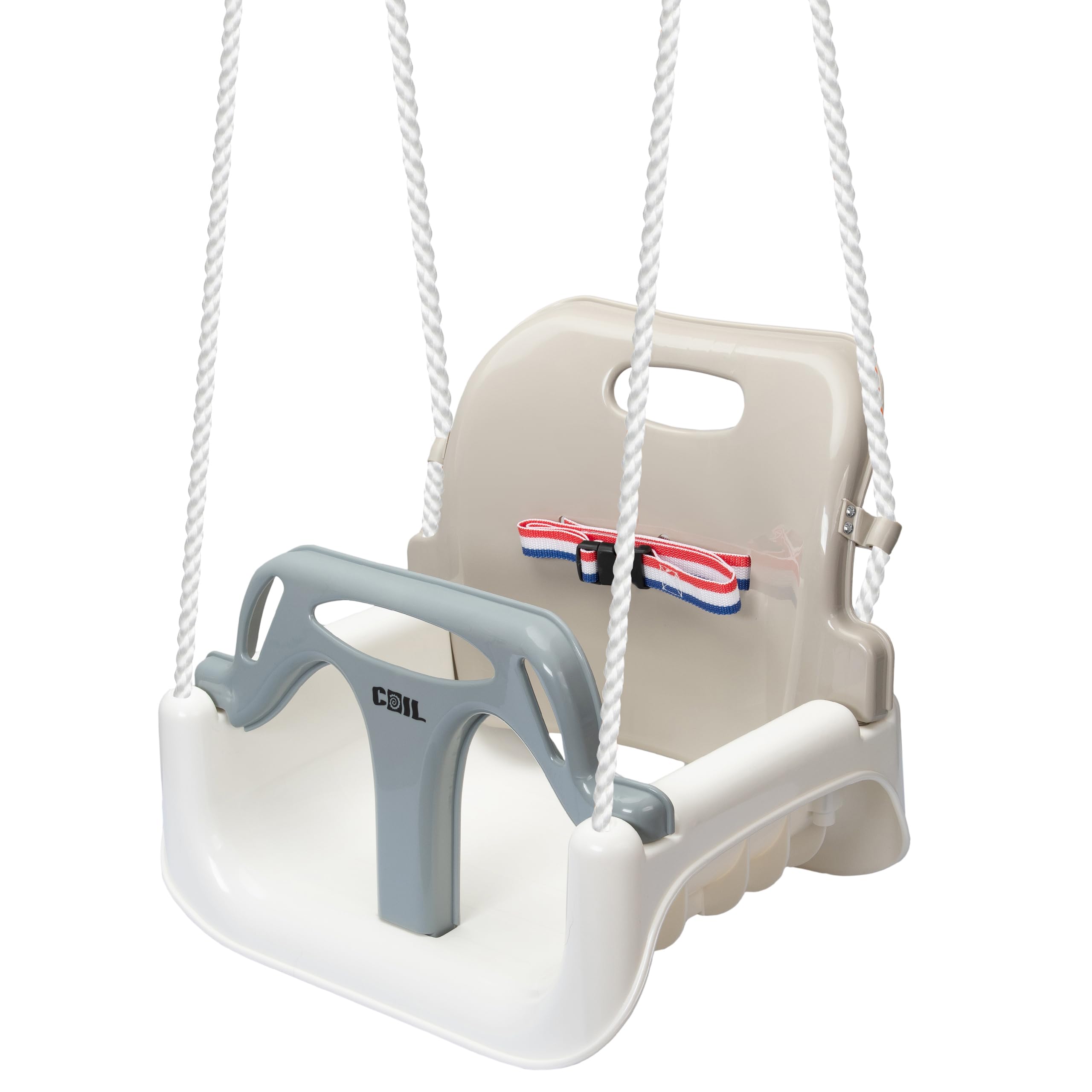 COIL Altalena per Bambini Outdoor 3-in-1, Altalena per Bambini Regolabile, con Schienale, Altalena per Bambini per Interni, Seggiolino per Altalena per Bambini, Altalena per Bambini (Beige)