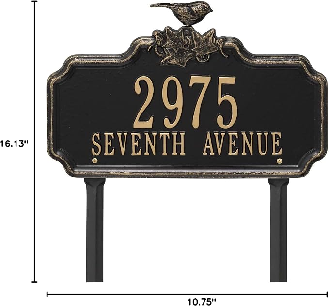 Whitehall Personalizado 2 Líneas Chickadee y Hiedra Placa de Jardín de Aluminio 40.96 cm x 27.31 cm miniatura 3
