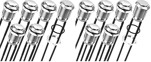 Miniatura 7 de DAIERTEK Interruptor de botón momentáneo de 12V 12mm pequeño interruptor de botón de metal impermeable botón de presión plateado normalmente abierto