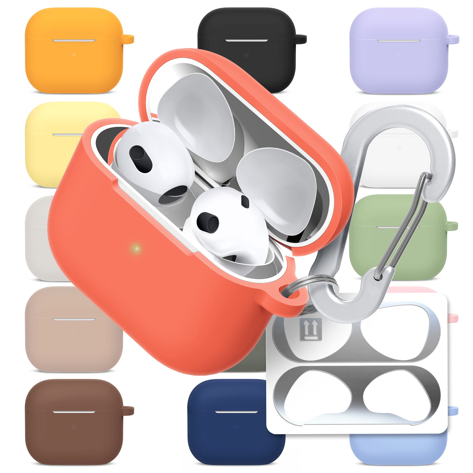 [3 in 1] AirPods Pro 3 Silicone Case + Anti-Lost Carabiner + Dust Guard Metal Film, Protective Cover with Keychain for Apple AirPods Pro3 (2025) — view 20