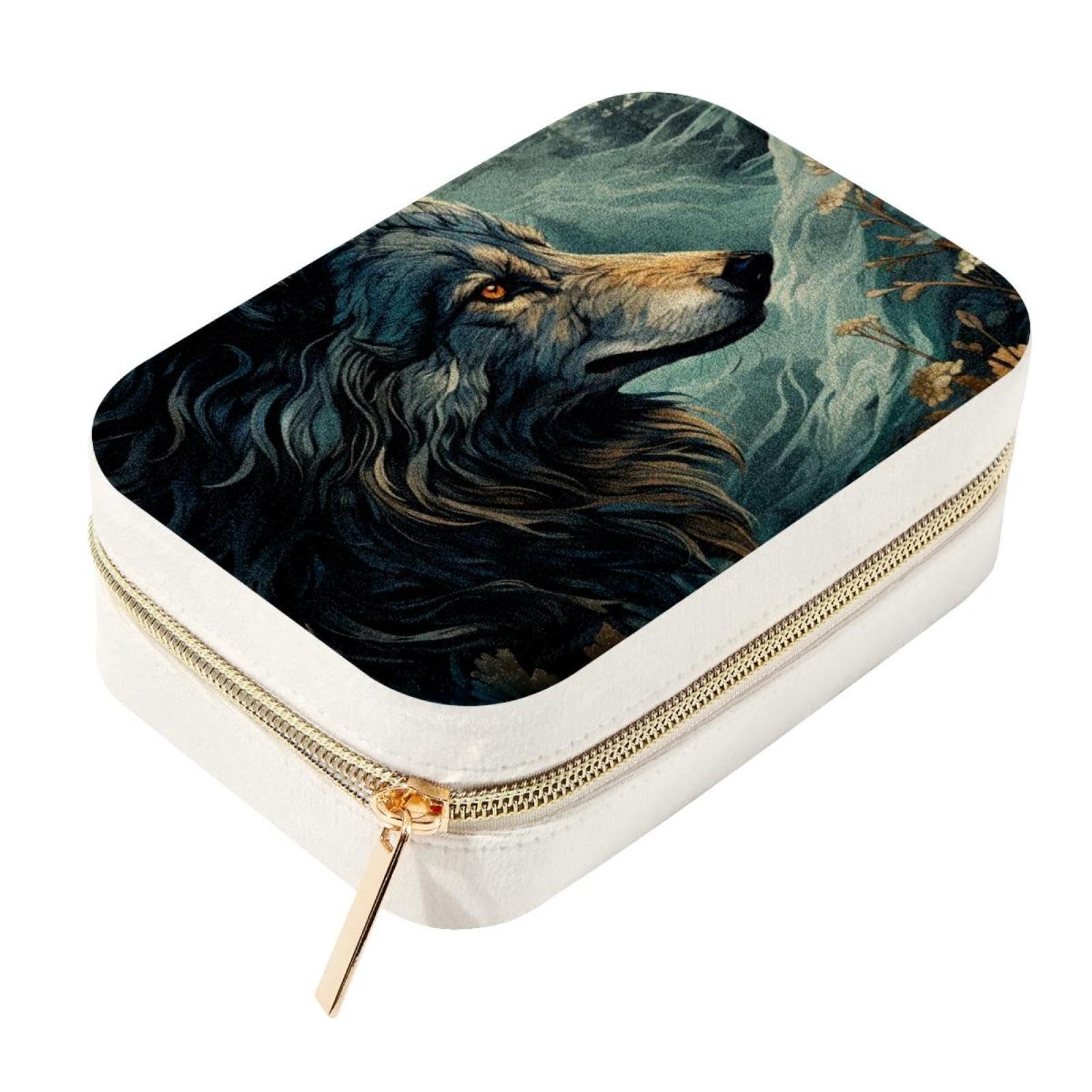 Boîte à bijoux de voyage en forme de loup pour vos déplacements