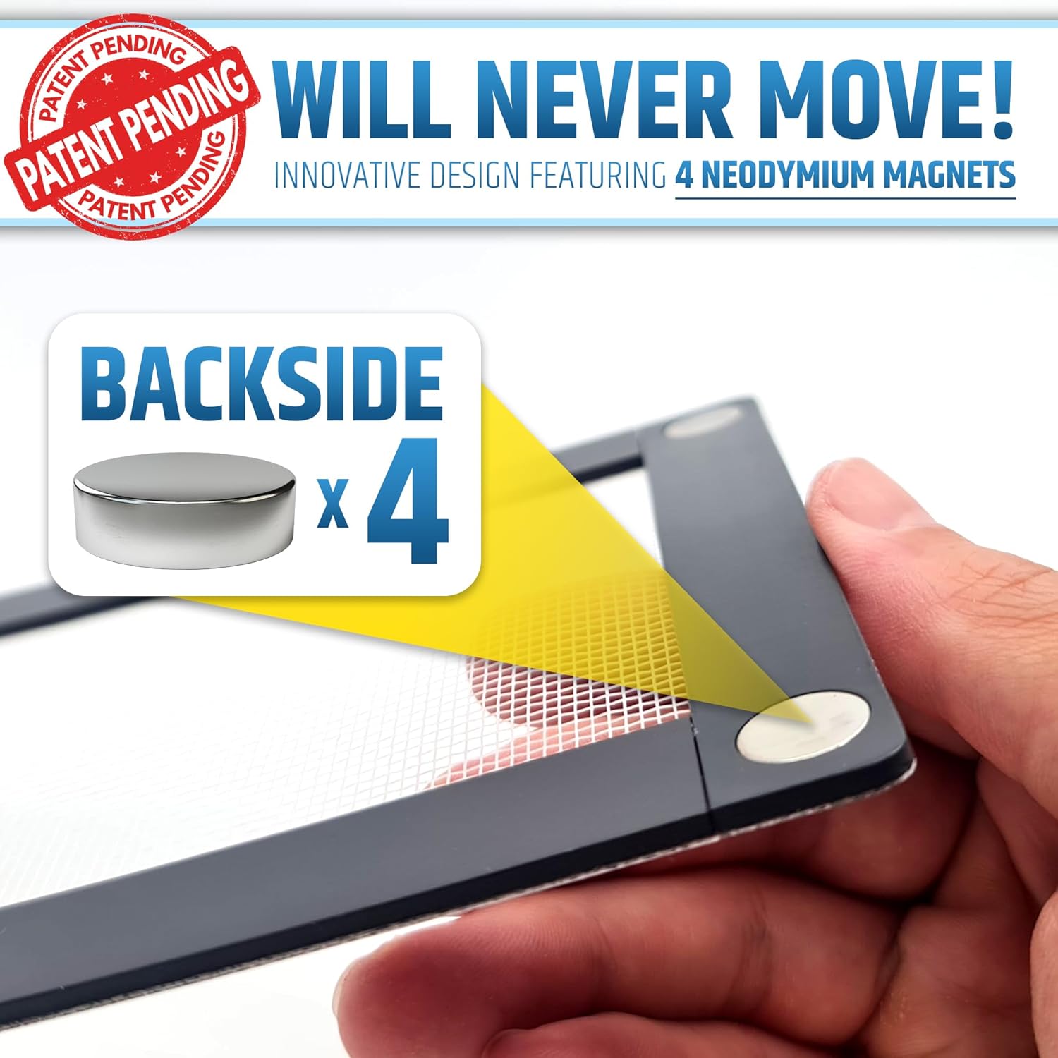 Powerful Magnetic Vent Screen Mesh Covers (3-Pack) That Will Never Move or Fall - for Floor, Wall & Ceiling Registers of Width 7" to 8", Length 15" to 16" - Super Strong Neodymium Magnets | White