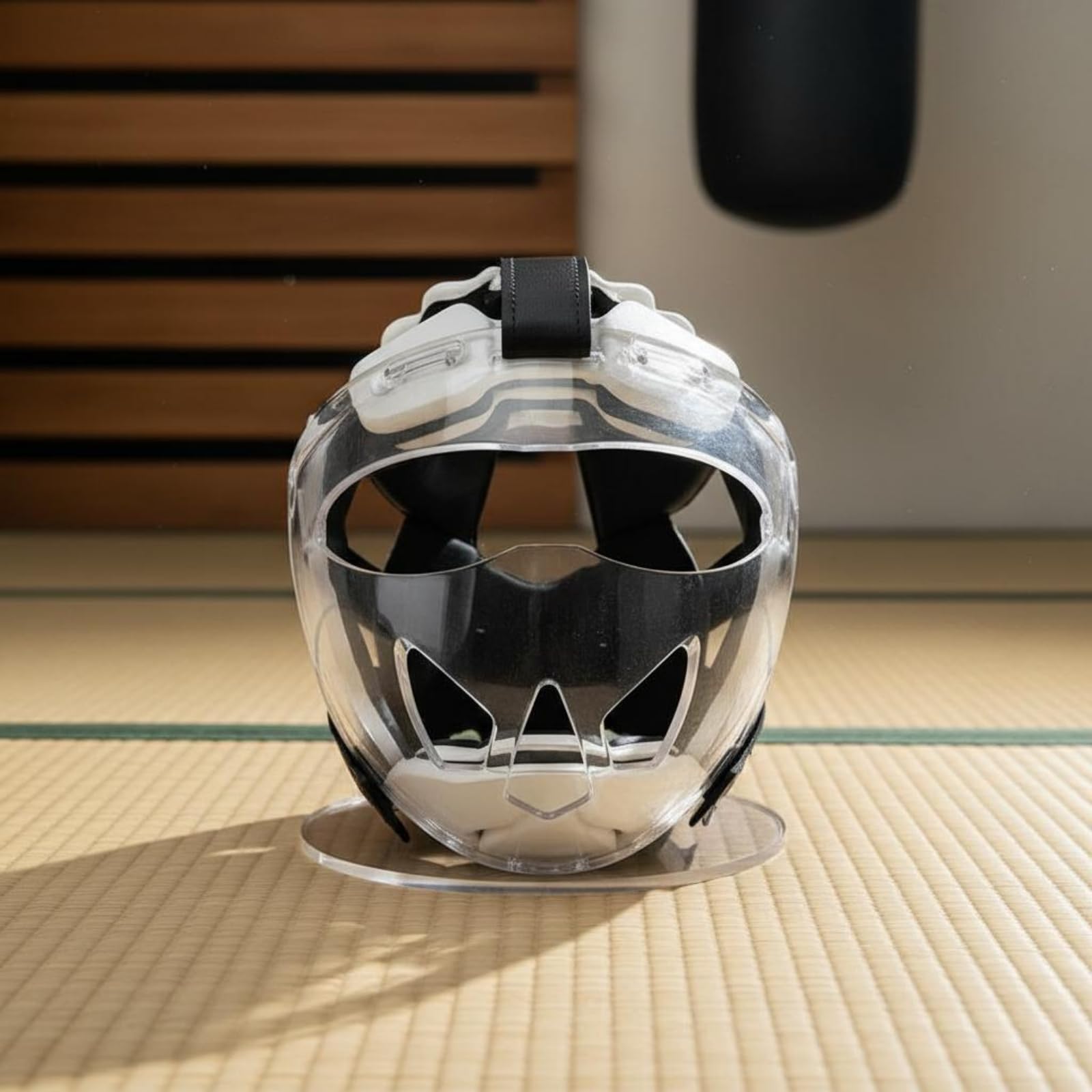Casco Taekwondo Regolabile Ventilato Casco Karate Trasparente Traspirante Attrezzatura Sportiva per Gara, Allenamento