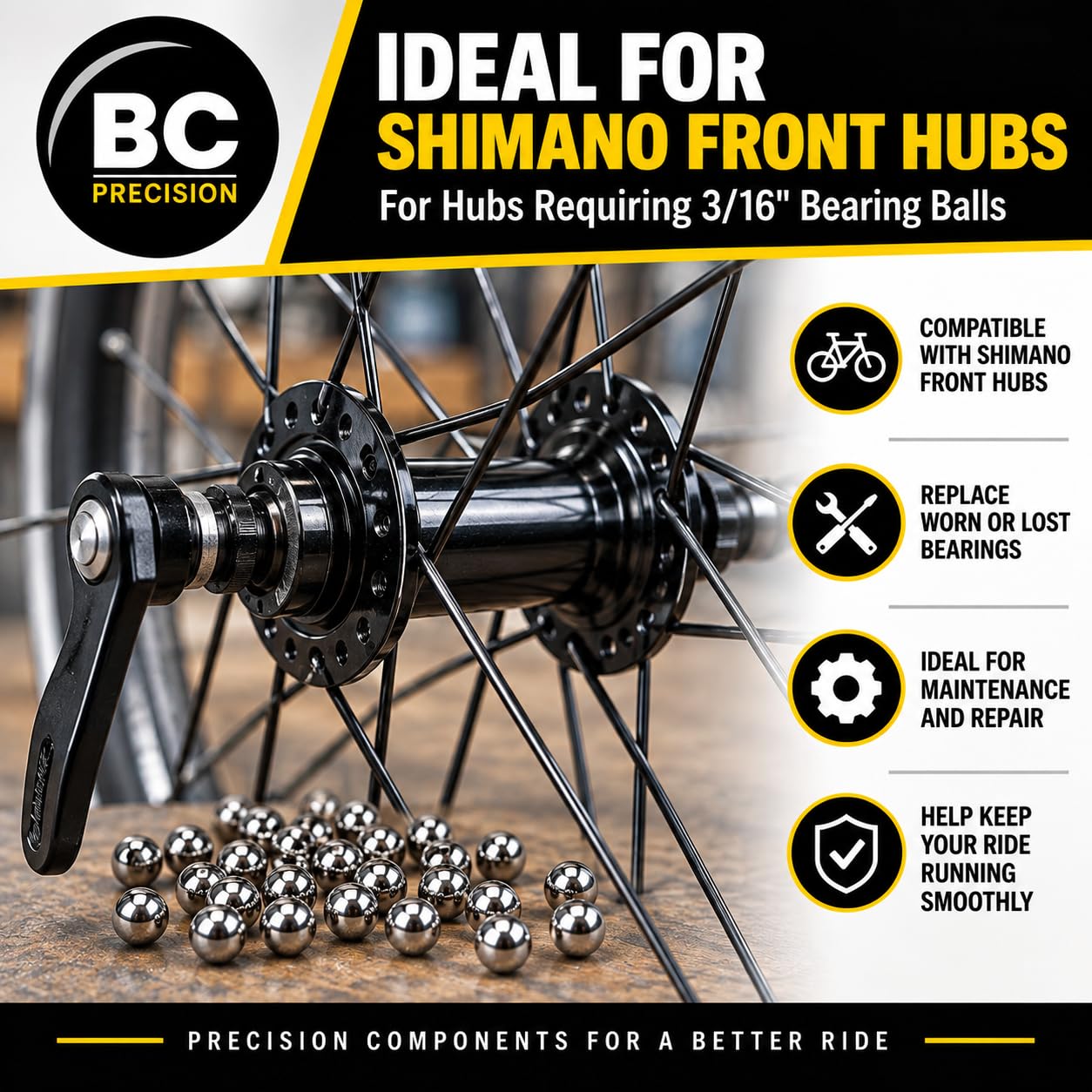 Bicycle Hub Bearings - 100 Chrome Steel Balls -4 Bicycle Hub Bearings - 100 Chrome Steel Balls -4