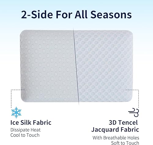 Miniatura 2 de Hcore Almohada ultra fina de 3.25 pulgadas para dormir boca abajo, almohada delgada para dormir de lado y espalda, almohadas de espuma viscoelástica