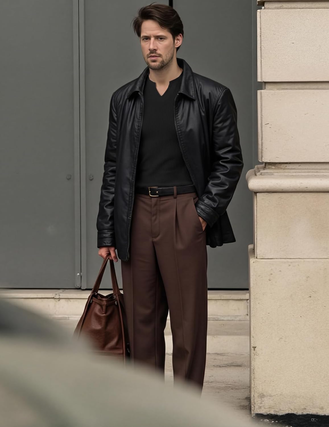 JMIERR Mens Long Sleeve Muscle T Shirts Casual V-Neck Longline Ribbed Tee Shirts - Image 5