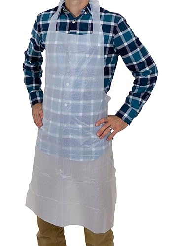 Hospeco DA-AP2846 ProWorks Delantal desechable, 2 mil polietileno, 28 pulgadas de largo x 46 pulgadas de ancho (caja de 100)