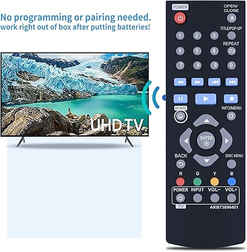 Miniatura 4 de AKB73896401 - Control remoto de repuesto para LG BLU RAY DISC reproductor de DVD BP340 BP350 BPM25 BPM35 UP870 UP875 BP550