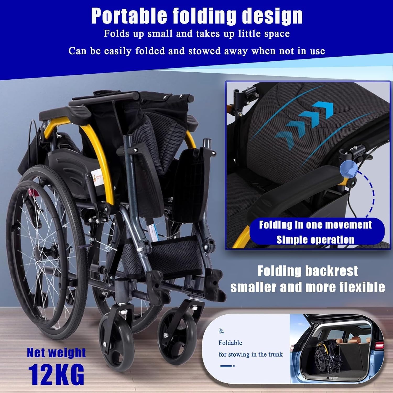 Silla De Ruedas Ligera Plegable Silla De Ruedas De Aluminio Ligera,Silla De Ruedas De Tránsito Luz Plegable,Silla De Ruedas De Viaje,Sillas De Ruedas Plegables Y Autónomas