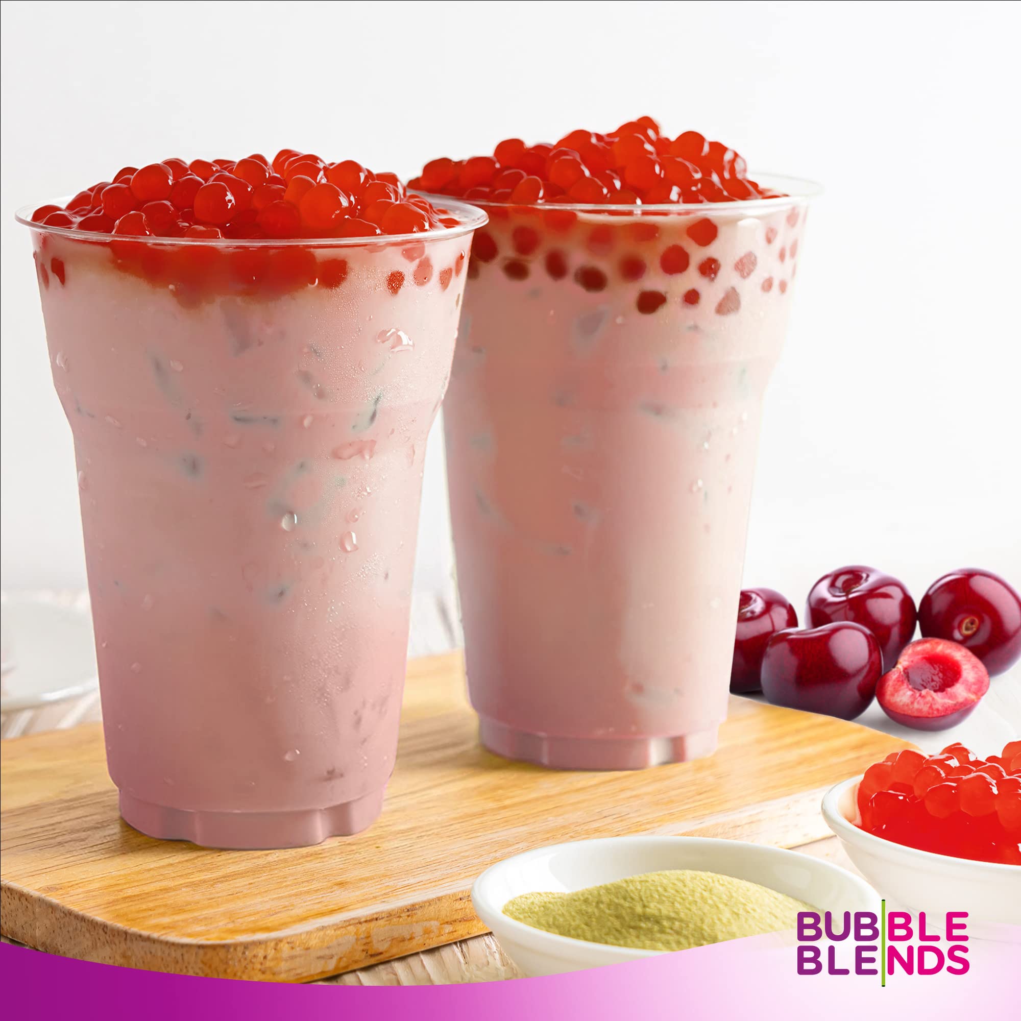 Popping Boba Sabor Cereza 450g Bubble Blends Perlas Boba con Verdadero Zumo de Fruta Sin Lácteos Grasa Ni Gluten