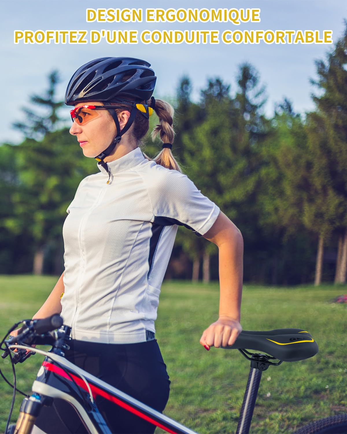MSDADA Żelowe Siodełko Rowerowe dla Mężczyzn i Kobiet - Wodoodporne, Wygodne, Miękkie - do Roweru Szosowego, Cruisera, Górskiego, Treningowego