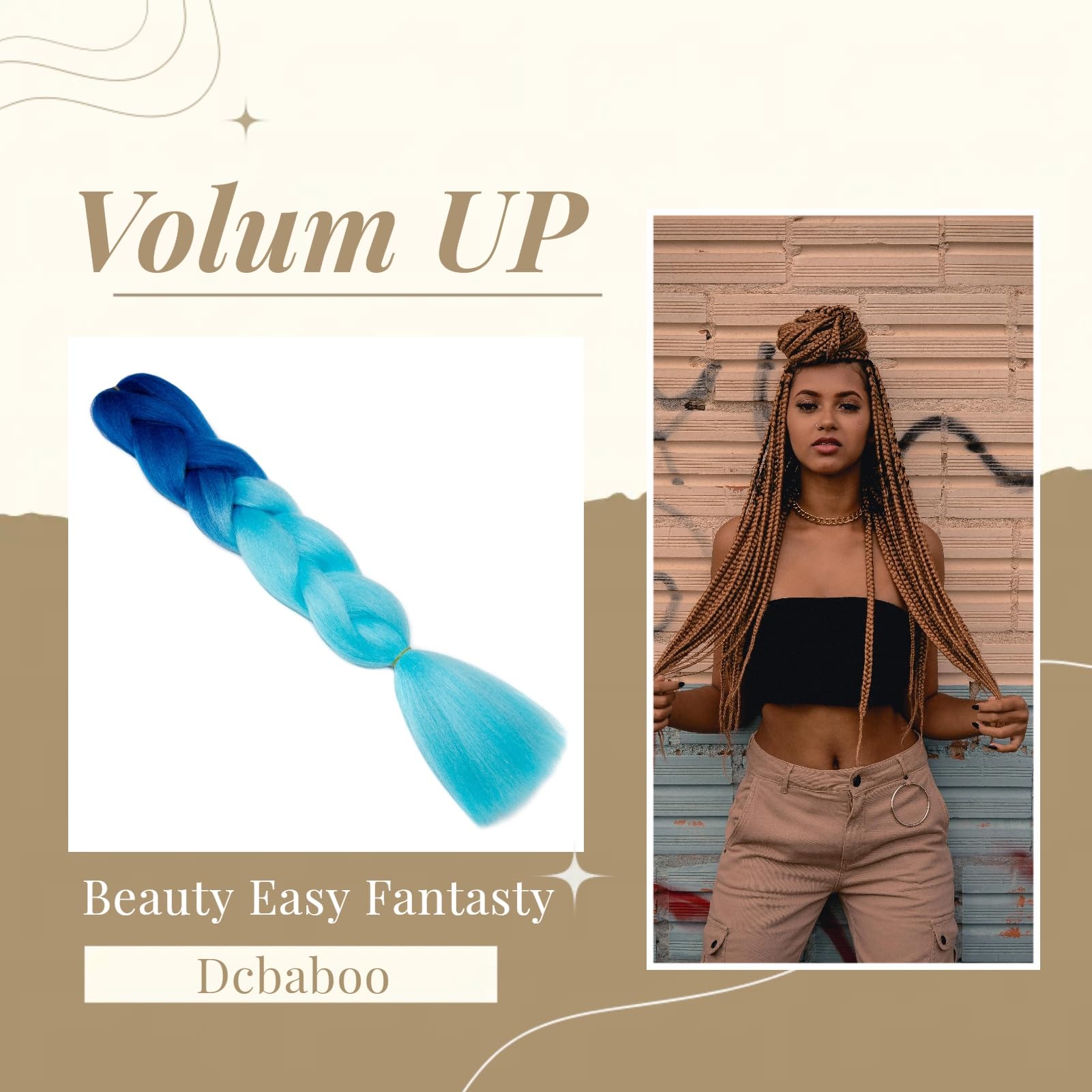 Dcbaboo Hair Extensions for Braiding Jumbo Braiding Hair Extension 1pack 24inch Synthetic Hair Kanekalon Ombre Braids Extensions Hair Afro Crochet Twist Box Braids 100g - Image 3