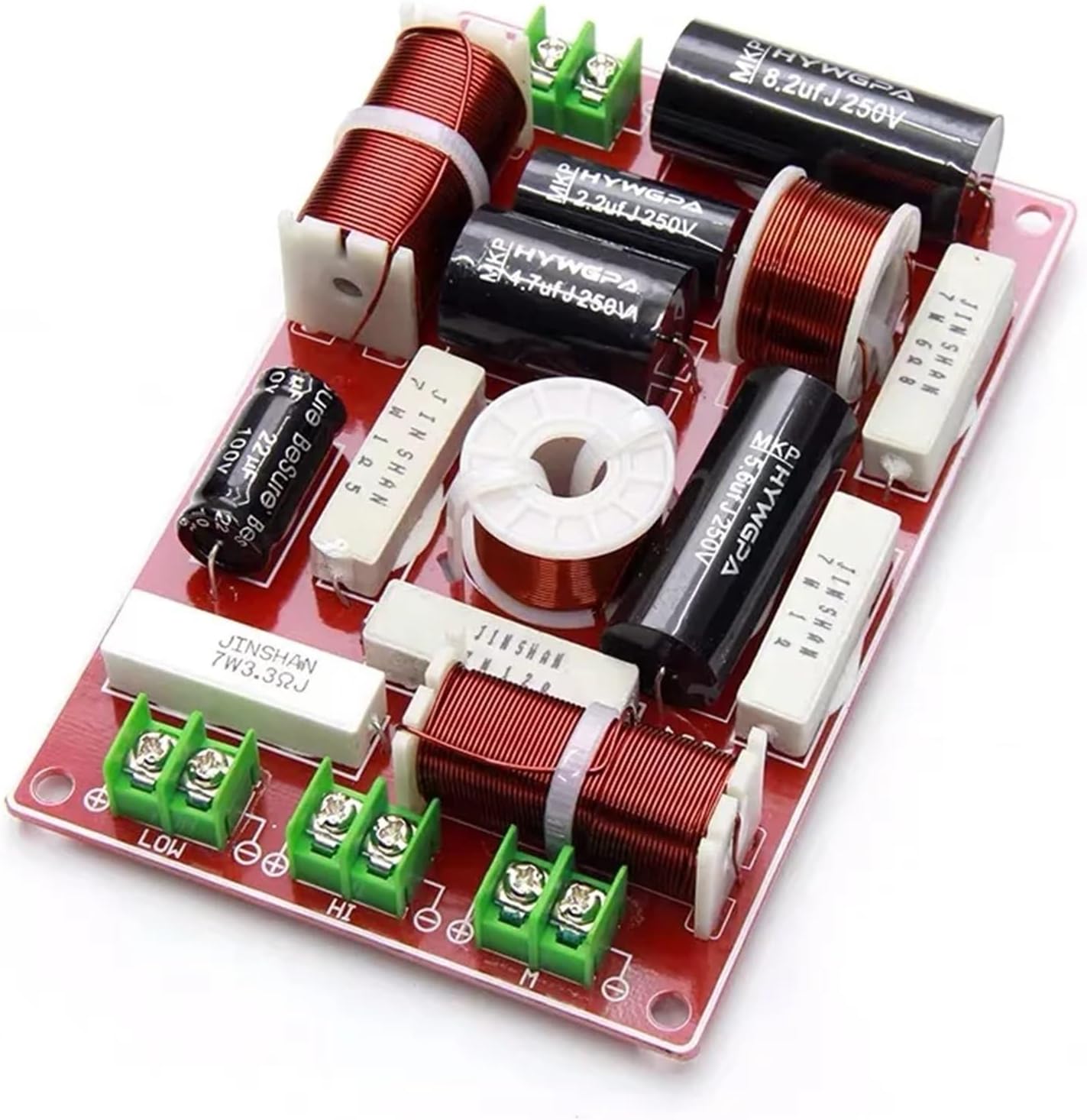 2PCS 3 Way 200W 3 Unit Speaker Frequency Divider Home Theater Filter Circuit HiFi Stereo Audio Crossover Filters