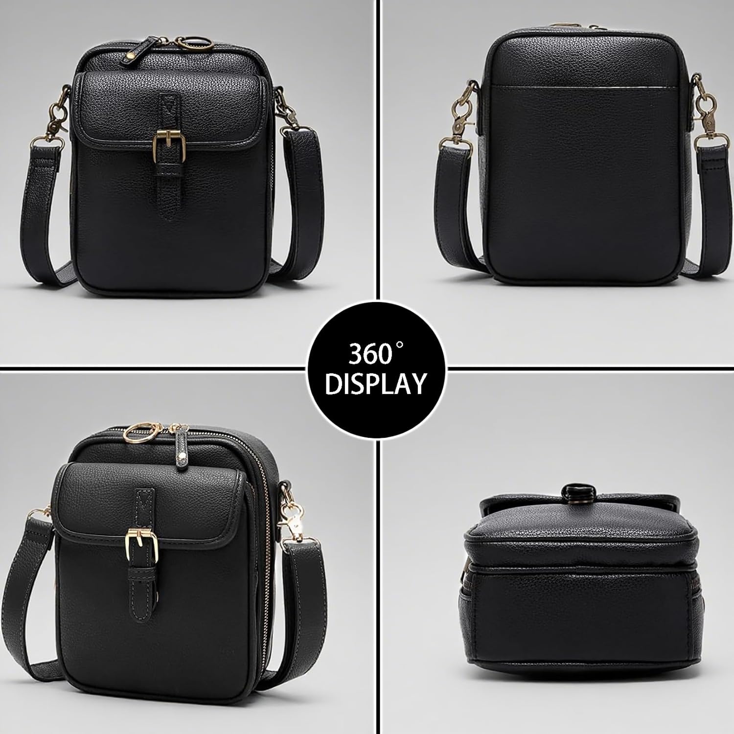 Vintage Messenger Bag Leather Crossbody Bags for Women Men Small Anti Theft Cross Body Shoulder Purse with Card Slots - Image 5