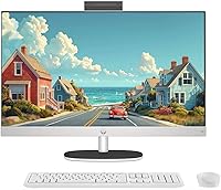 Vista 4 de HP Computadora de escritorio todo en uno de 22 pulgadas, procesador AMD Athlon Silver 3050U, 4 GB de RAM, SSD de 256 GB, Windows 10 Home