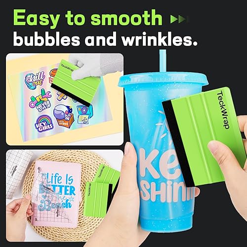 Vista 31 de Teckwrap - Escobilla de goma, fieltro y plástico de 4 pulgadas para calcomanías de vinilo para automóviles, herramienta de aplicación 1pcs Azul