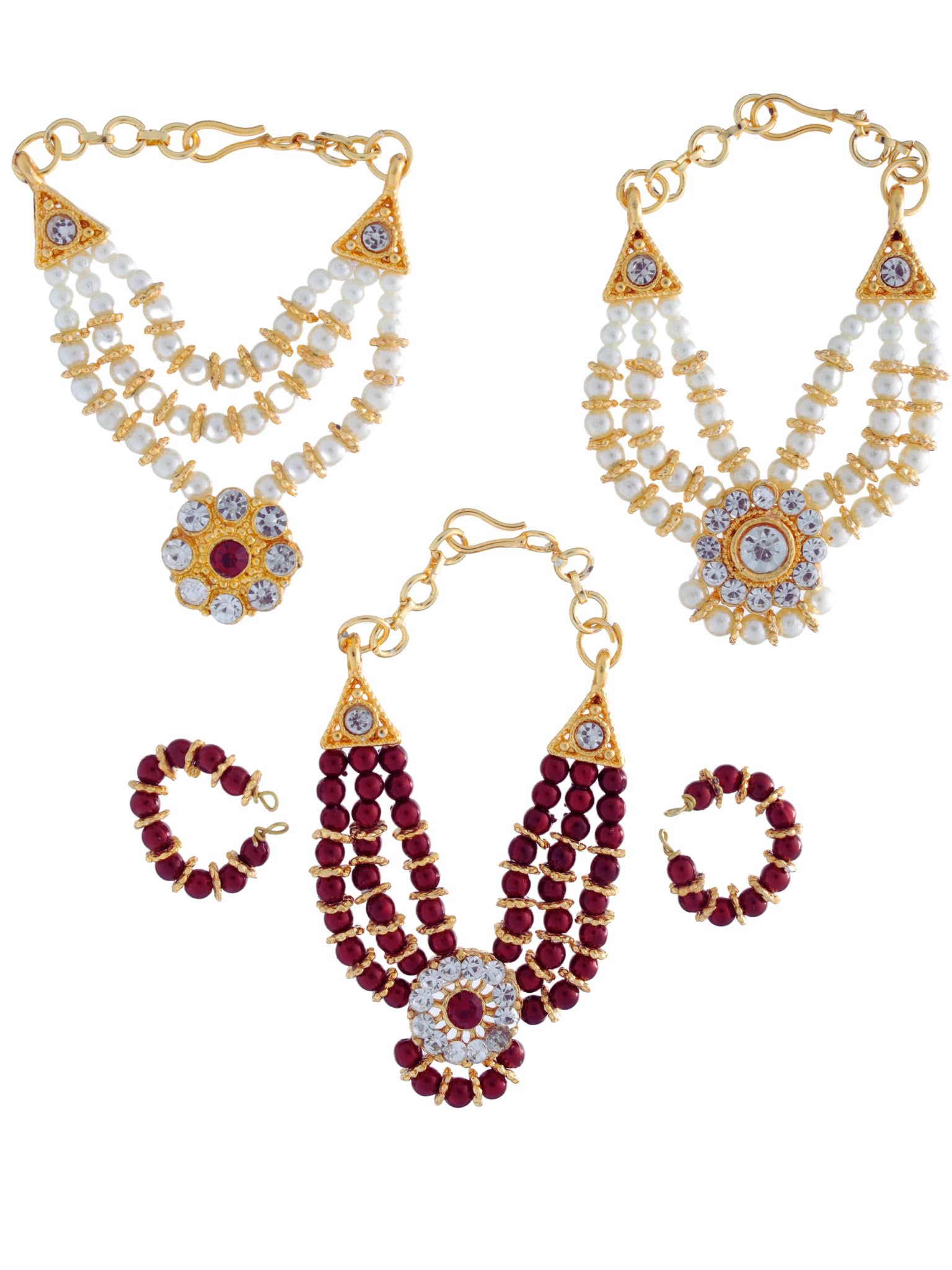Krishnsakhi Pearl & Stone 3 Necklace Jewelry Set For God Idols Decoration | Idol Height 3-5 Inches For Unisex_Adult (B0CPC1ZGFD) Amazon Price History, Amazon Price Tracker