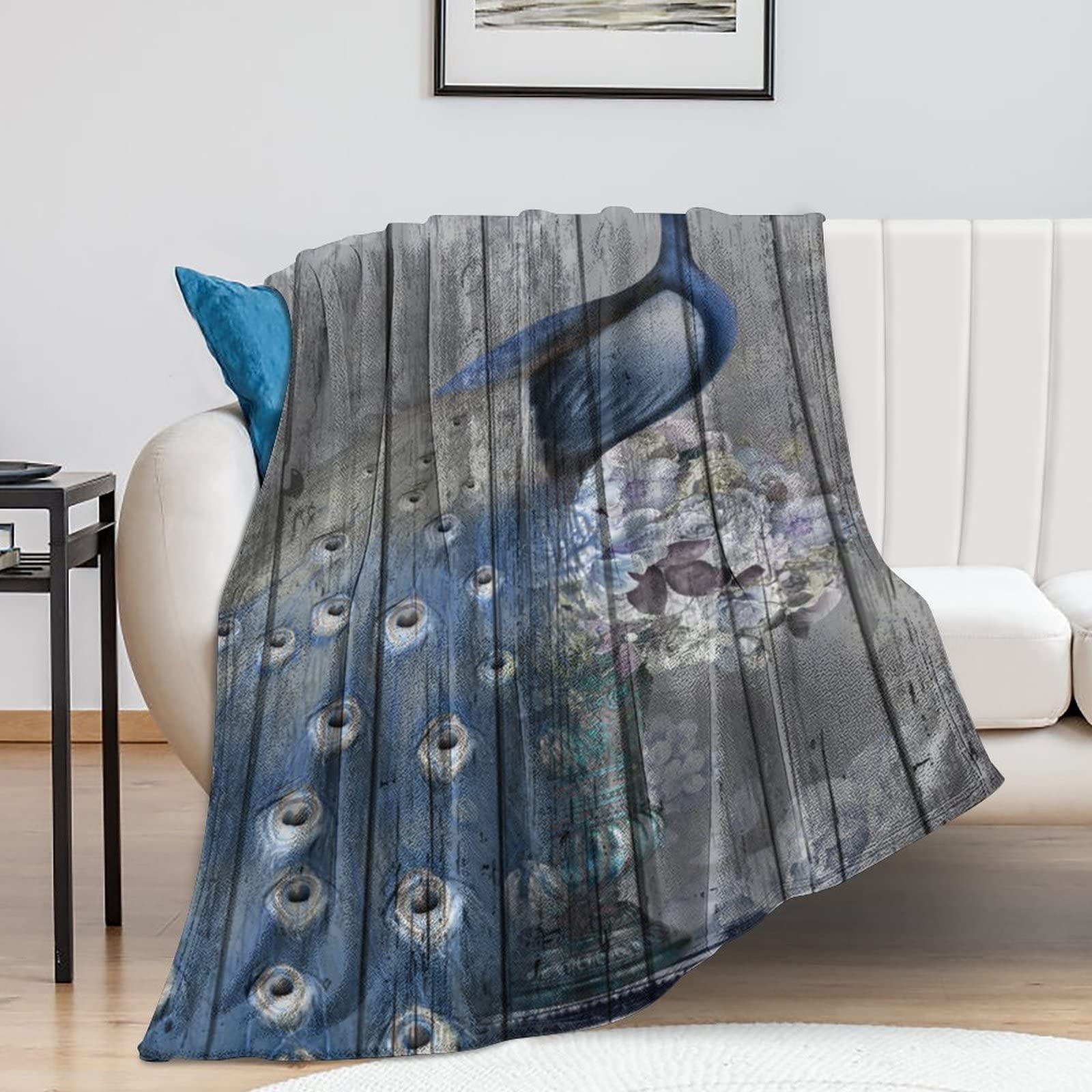 Couverture polaire légère paon 152x203cm : finis les plaids lourds et rêches