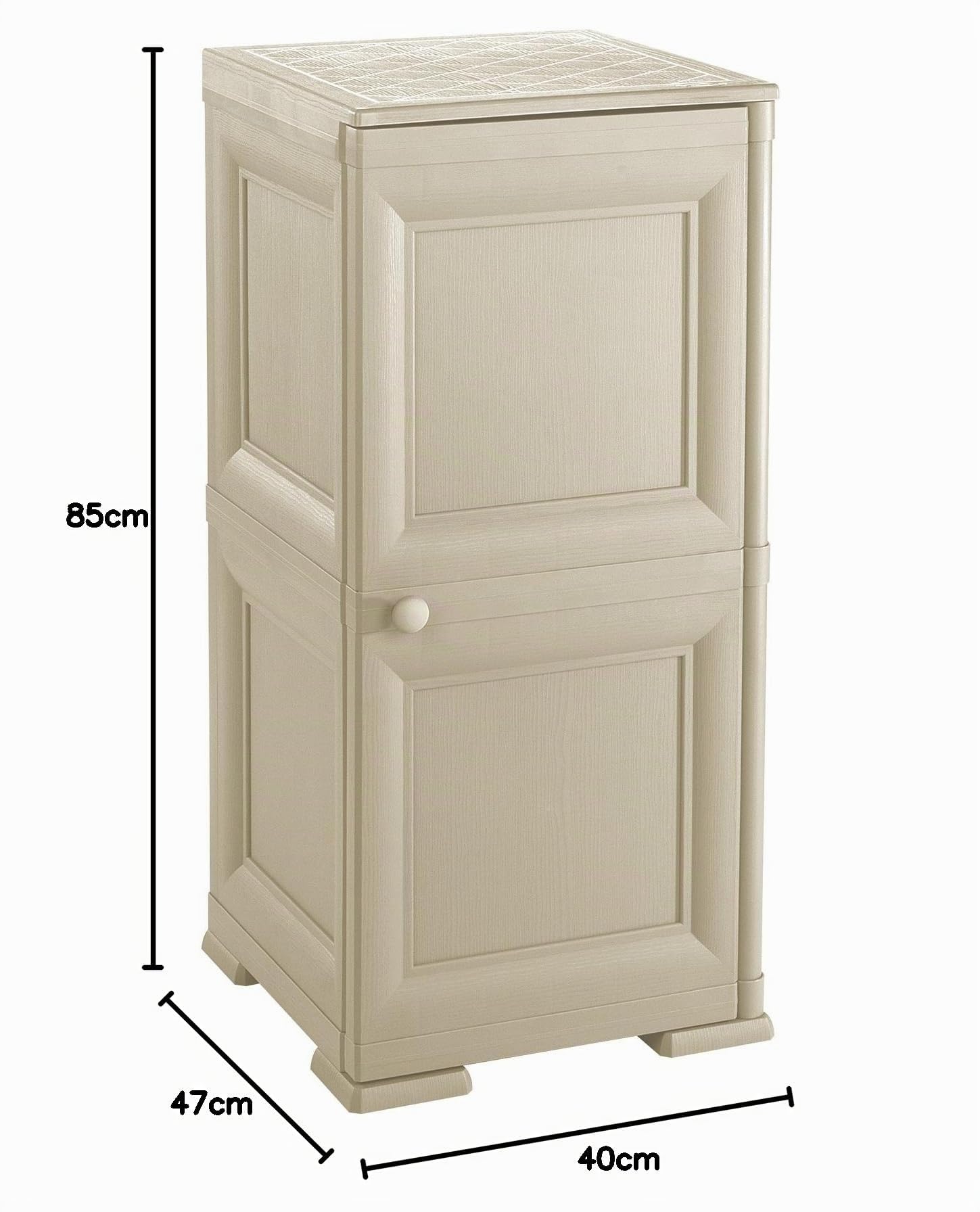 Tontarelli Armadietto Colonnina 1 Anta 2 Moduli per Esterni ed Interni, Effetto Finitura Legno 40 x 43 x 85,5 CM Montaggio Facile Senza Attrezzi