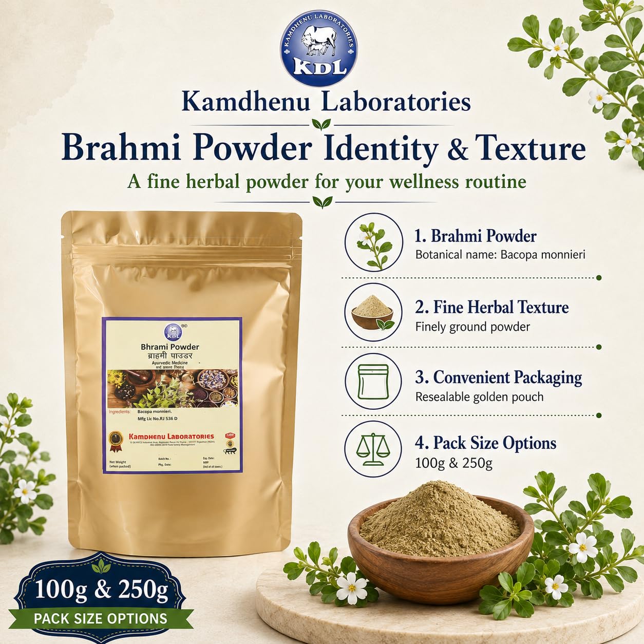 Kamdhenu Brahmi Powder for Hair growth, Eating| 100 gms, Pack of 1| Bacopa monnieri| For hair care/healthy hair — Amazon image 6