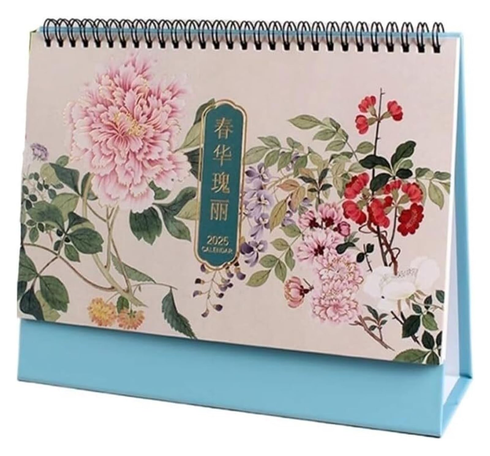 Tischkalender, Tischkalender 2025, Jahr der Schlange, modischer Kunst-Schreibtischkalender im chinesischen Stil, Monatskalender, Planer, Ornament-Kalender
