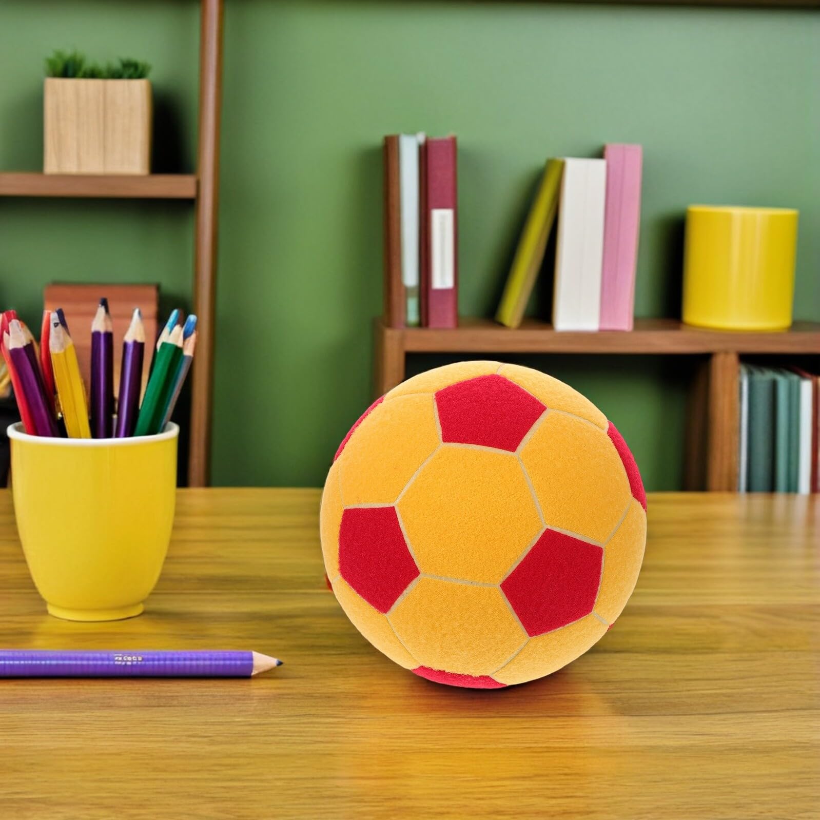 SUPVOX Balón de Fútbol Inflable Adhesivo con Fieltro para Entrenamiento Silencioso Interior y Exterior Pelota Deportiva Pequeña para Práctica Segura y Mejora de Habilidades