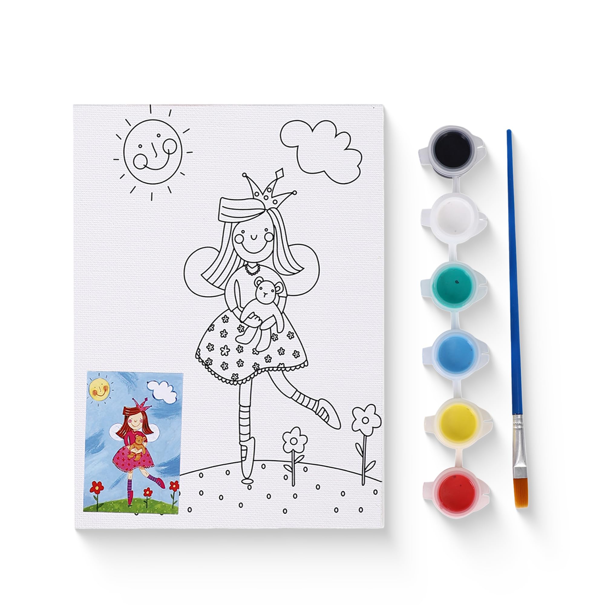 Neomate Canvas Painting Kit for Kids | DIY Painting Set with 1 Printed Canvas, 6 Acrylic Paint Pots & Brush | Art and Craft Kit, Paint Kit for Kids, Birthday Gift, Return Gift, Creative Activity Set-image-48