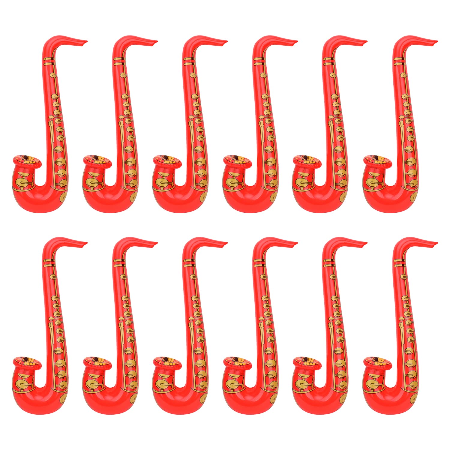 WedDecor Inflatable Guitar Saxophone Toys Favours Balloon, Musical Instruments Accessories For Kids and Adults Party Decoration, Hen Night Party, 12pcs, Red