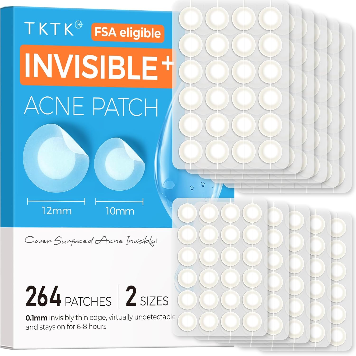 TKTK Pimple Patches for Face 0 01cm Ultra-Thin Invisible Acne Patches Hydrocolloid Patches for Breakouts Absorbs Zits Blemish