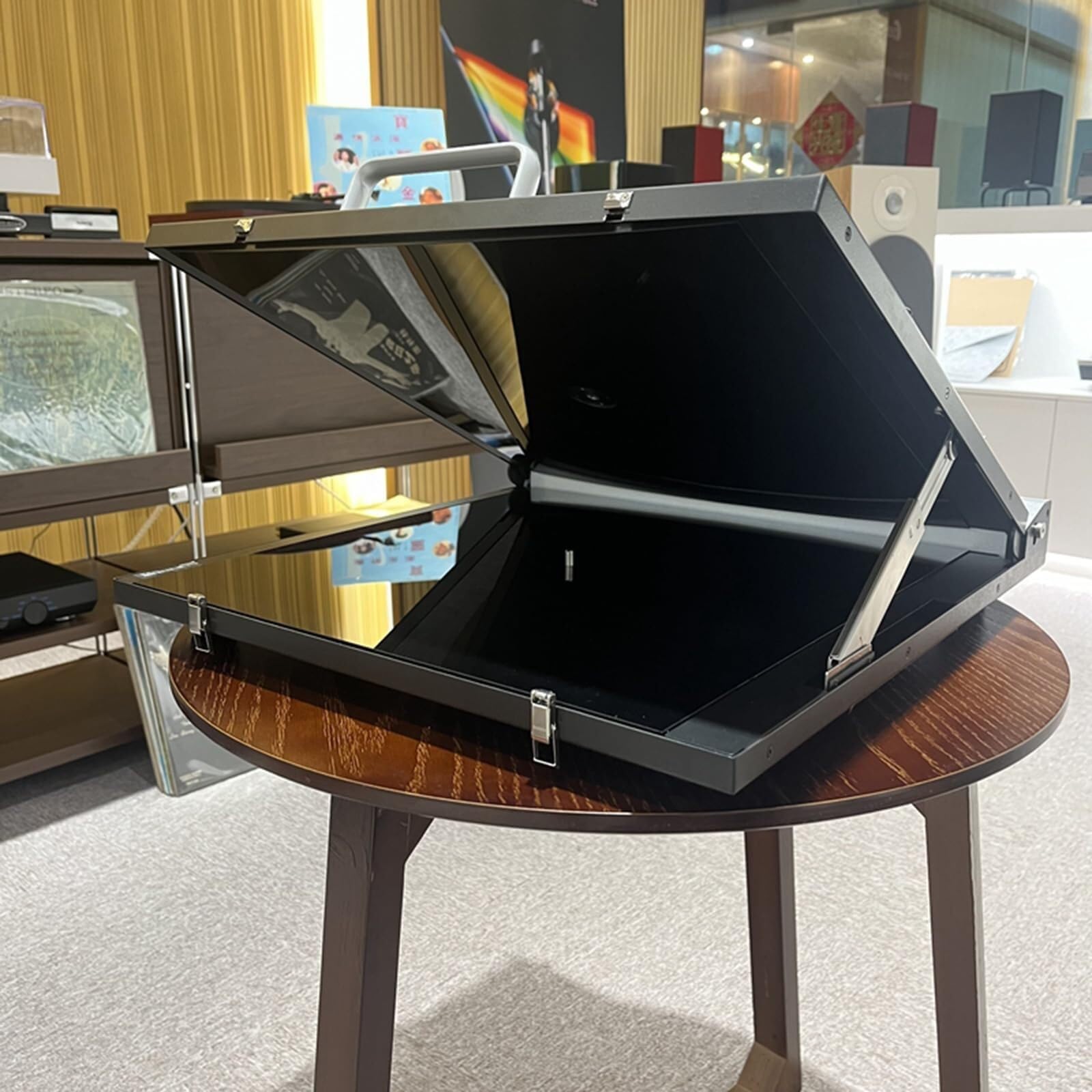 Macchina per appiattire i dischi in vinile con timer e coperture protettive per riparare dischi deformati