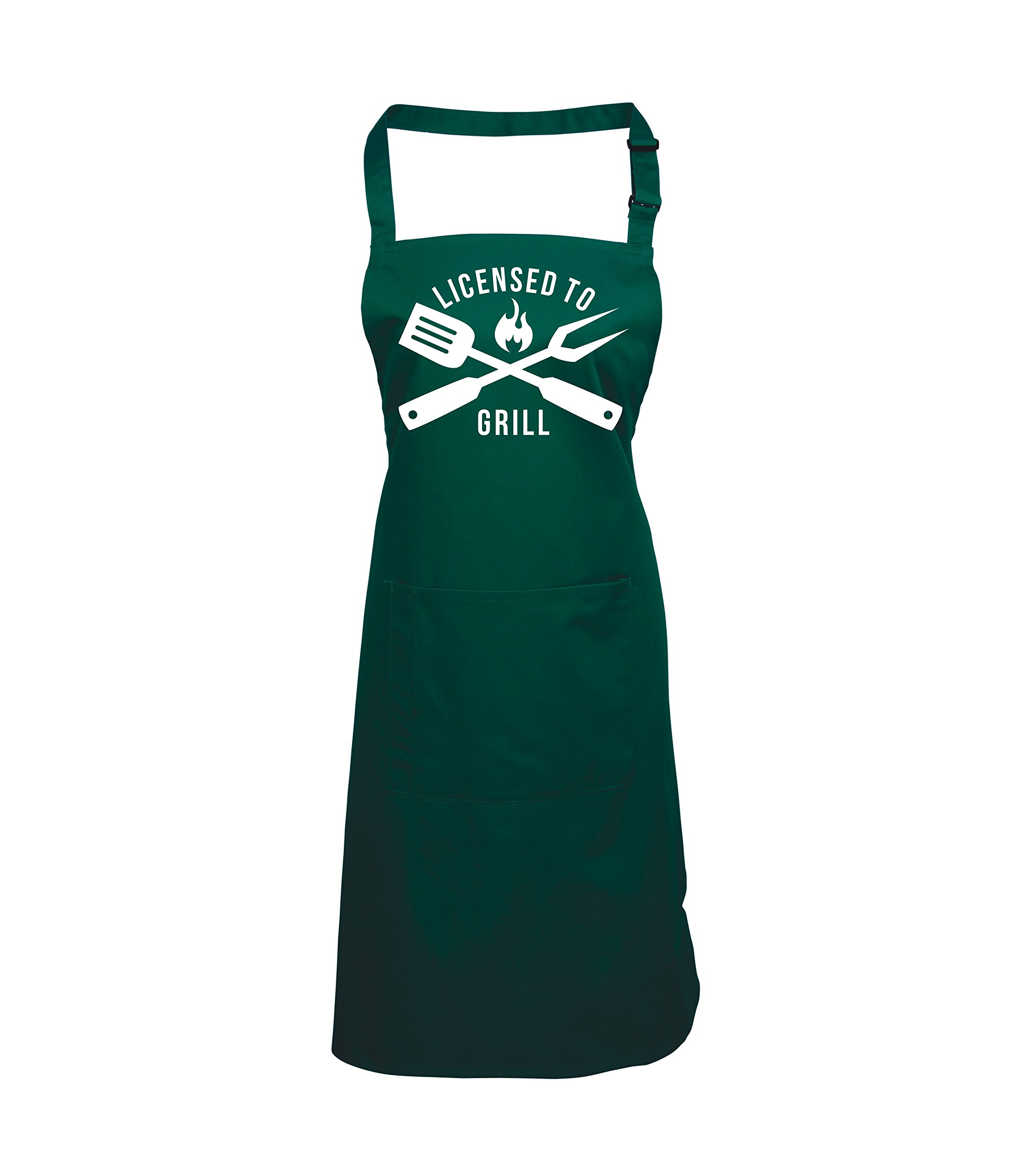 Edward Sinclair License to Grill | DESIGN 2 | Bottle Green Apron | with White print