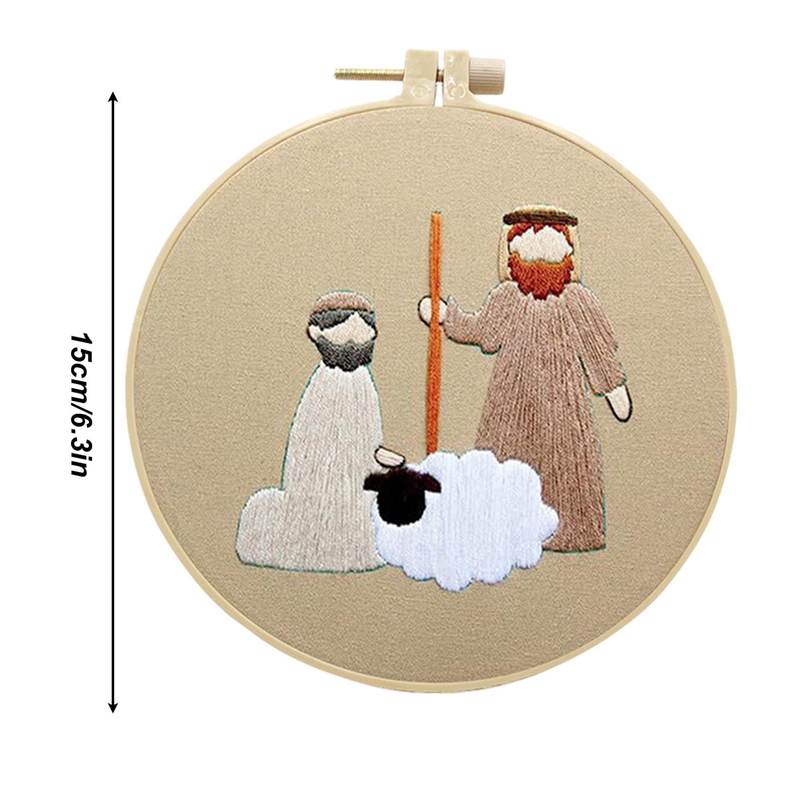 Gupcaqosjw Kit da ricamo natalizio Presepe,Kit da ricamo per presepe