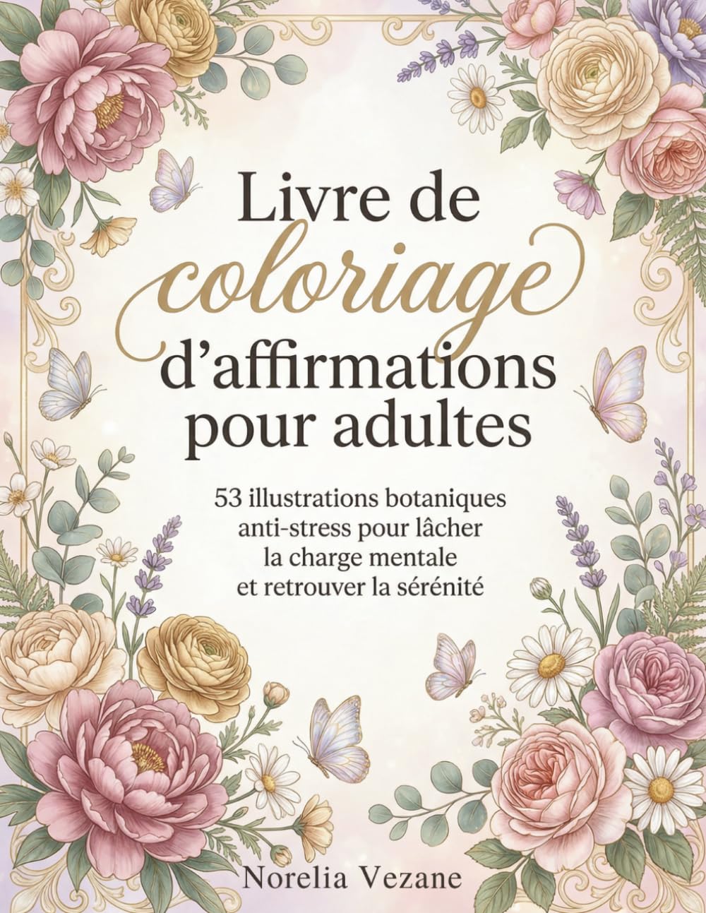 Coloriage d’affirmations pour adultes: 53 illustrations botaniques anti-stress pour lâcher la charge mentale et retrouver la sérénité