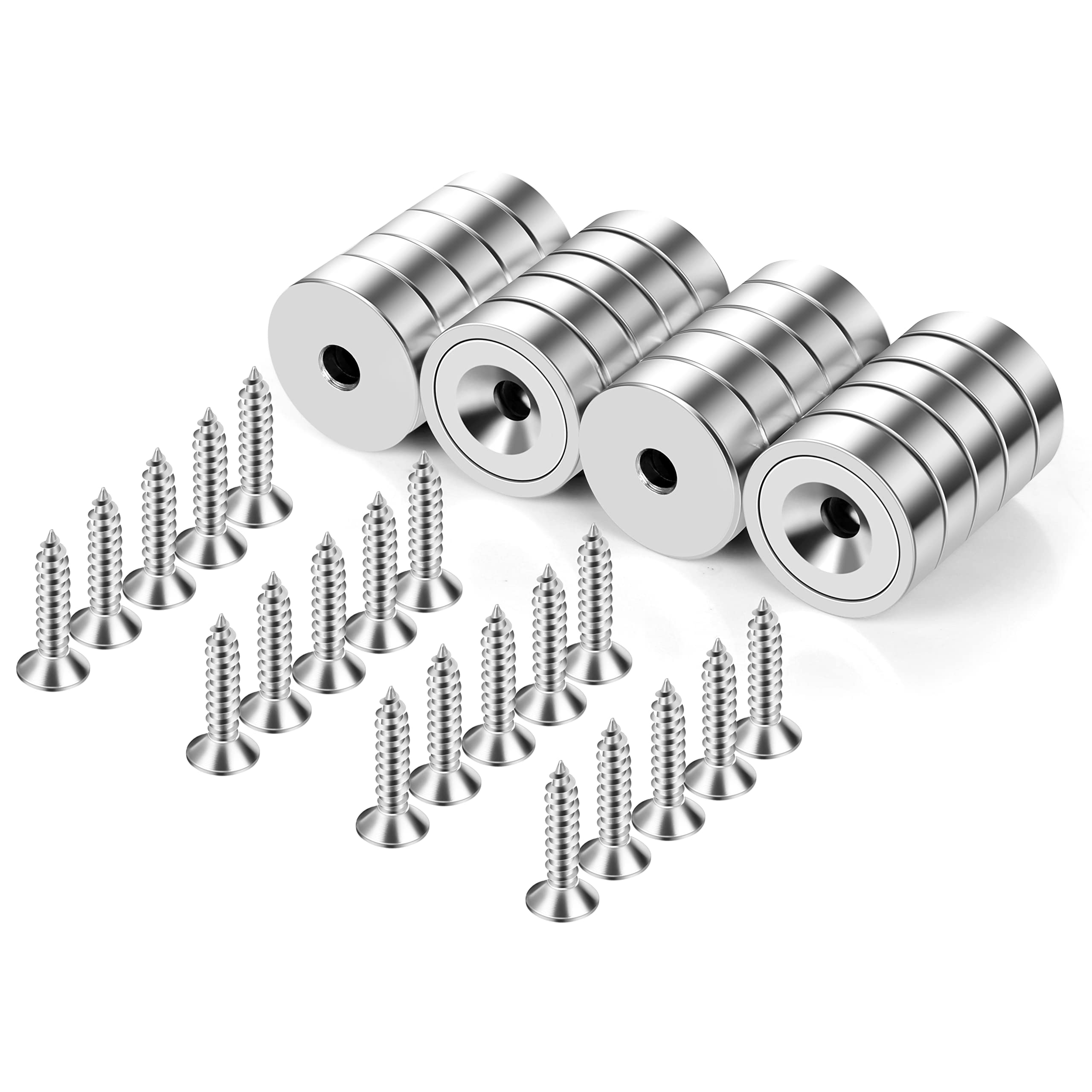 Neosmuk Magnets with Screws,22lbs+ Heavy Duty Rare Earth Neodymium Mounting Magnets with Holes, Countersunk Round Disc Industrial Magnets for Wall Mounting, 10 Pack — Amazon image 28