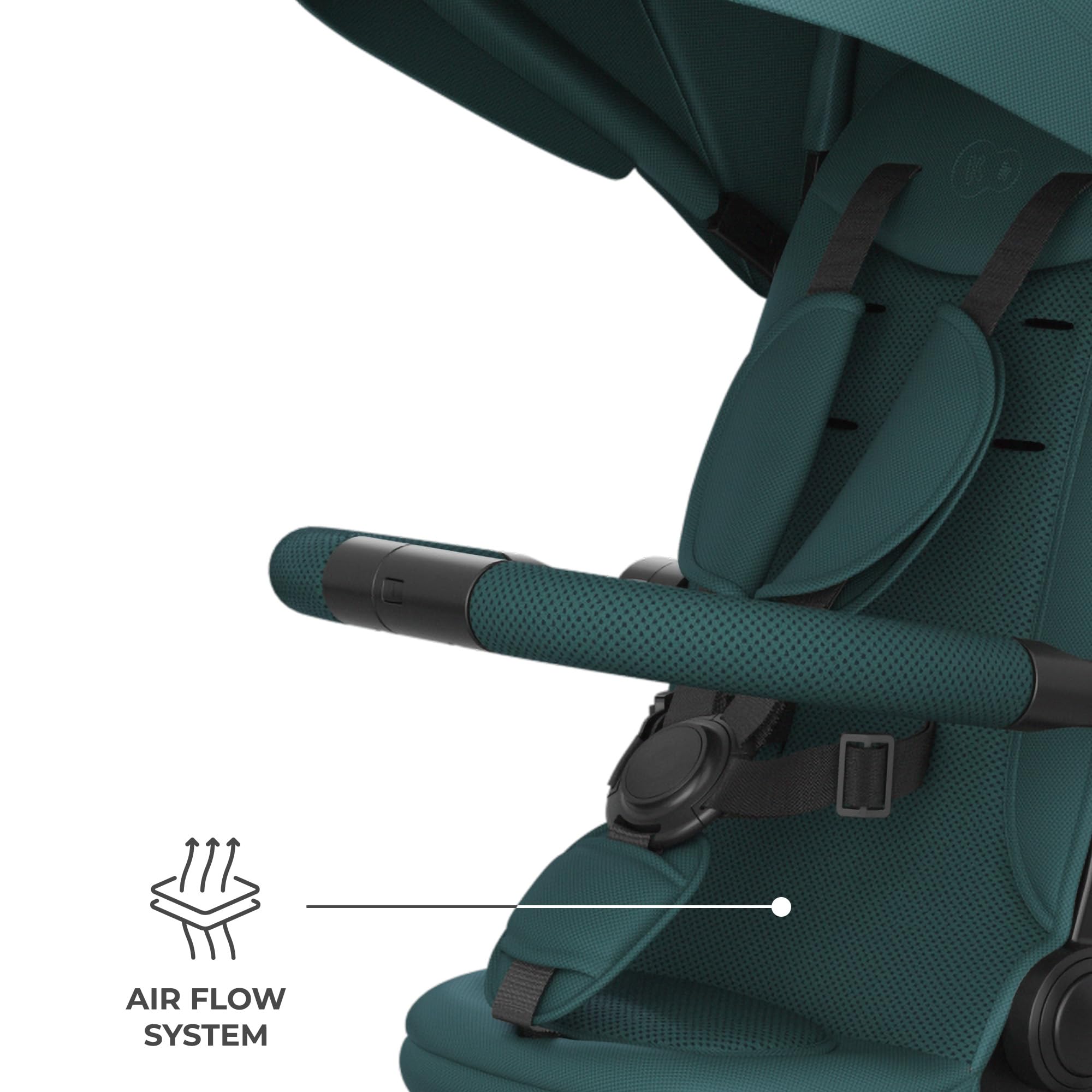 Kinderkraft ASTON 2 PLUS triciclo bambini 6 in 1, seduta 360°, posizione semi-reclinata, maniglione genitori, capottina, pedali liberi, Verde