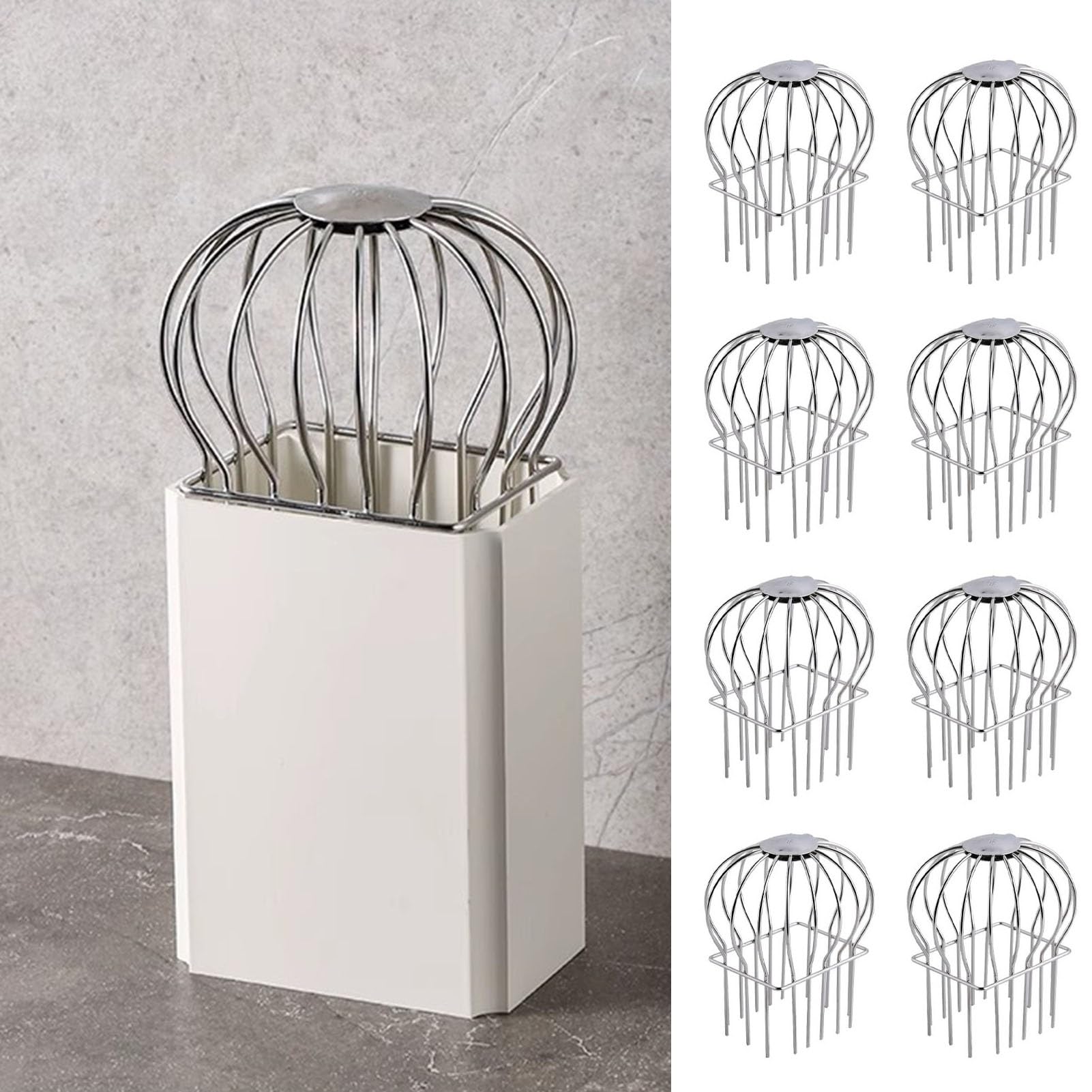 Protector de canalón, protector de hojas de acero inoxidable para bajantes, filtro para bloquear hojas y escombros, perfecto para desagües cuadrados, duradero y fácil de instalar