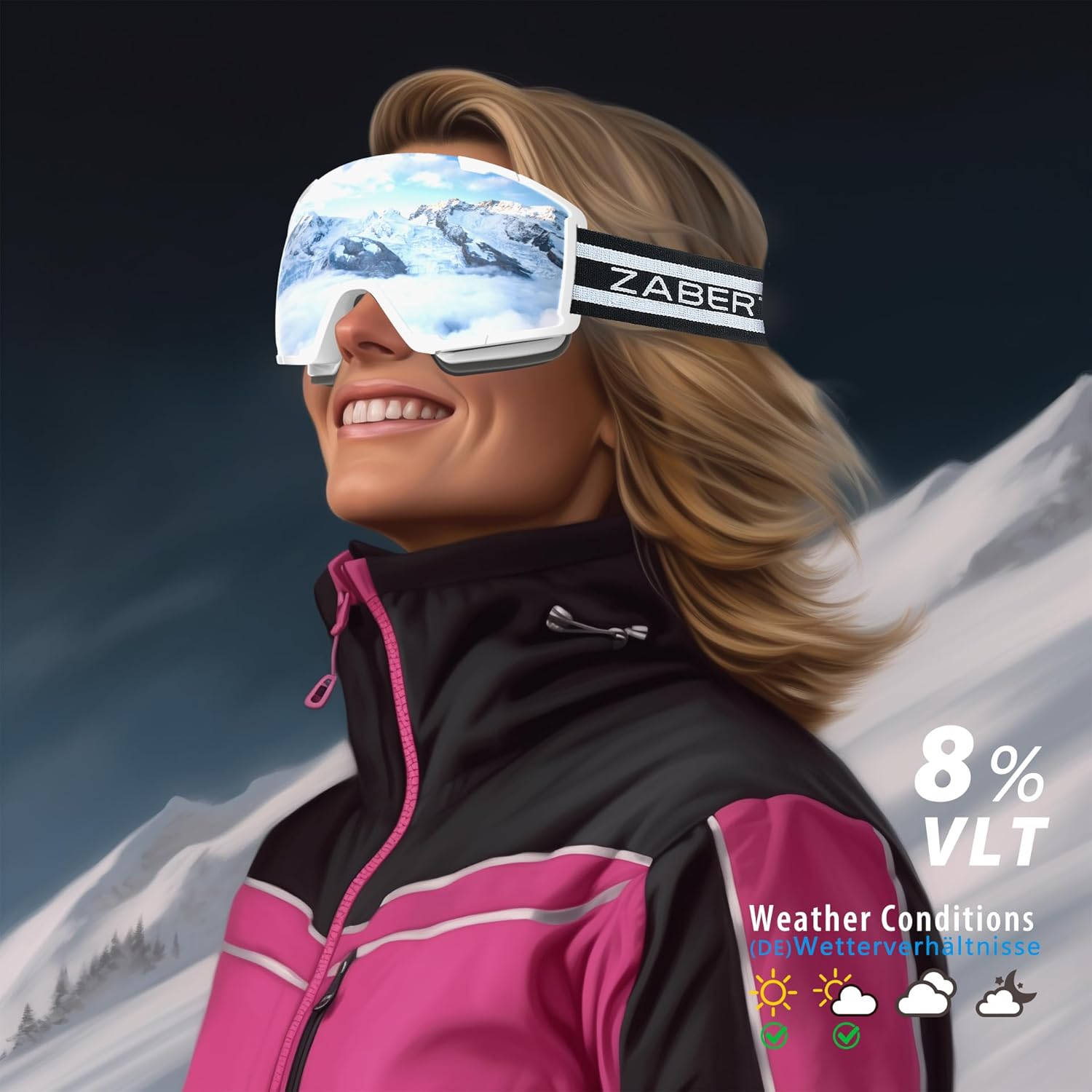 Ochelari de schi în timpul utilizării