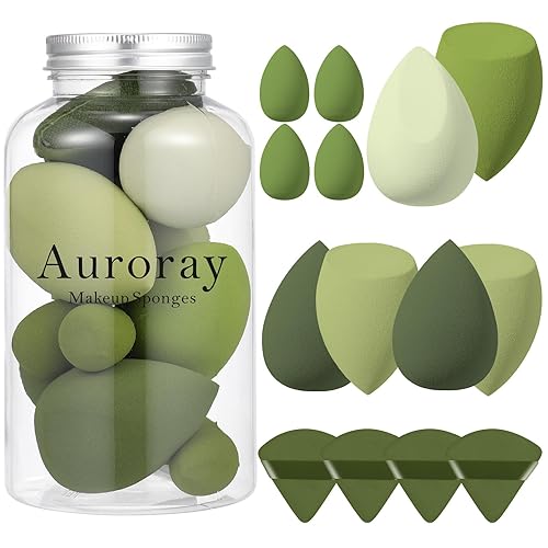 Juego de 14 esponjas de maquillaje, licuadora de esponjas de belleza con 4 esponjas de polvo y 4 mini esponjas de maquillaje, regalo del día de San
