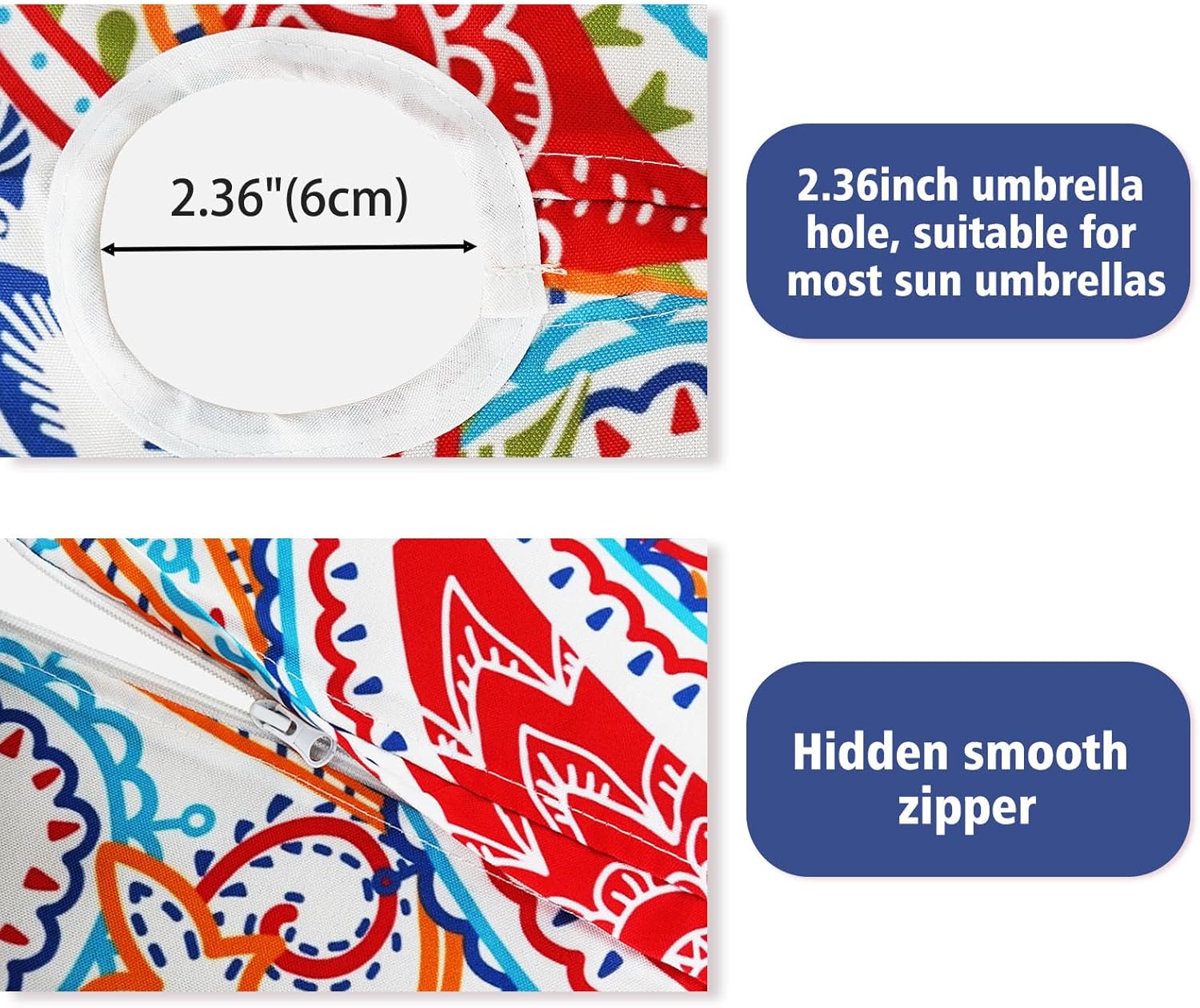 Outdoor Tablecloth with Umbrella Hole Elegant Zipper Patio Table Cloth for Outdoor Patio Garden Yard Decor