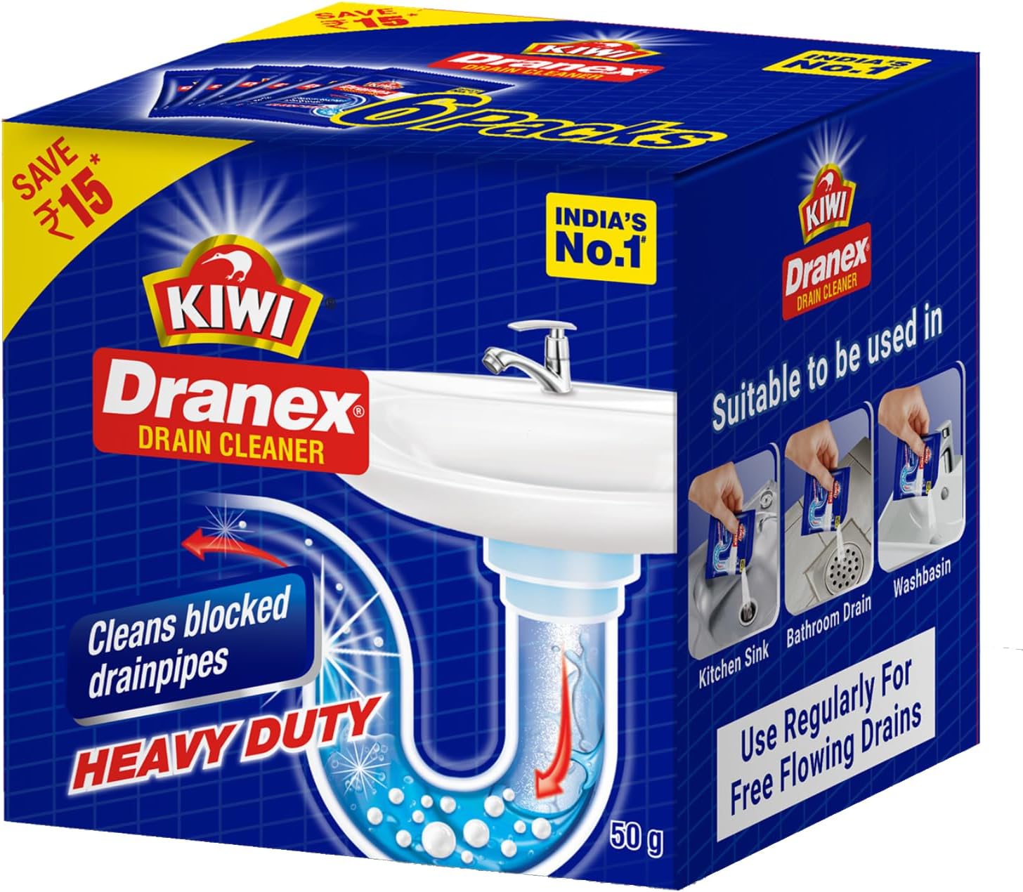 DKlog Pidilite Drain Cleaner Powder, Removes Block In Drain, Washbasin