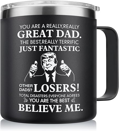 NOWWISH Regalos de Navidad de hija e hijo, taza de café inspiradora, regalo de cumpleaños para papá, tazas geniales para el día del padre para papá,