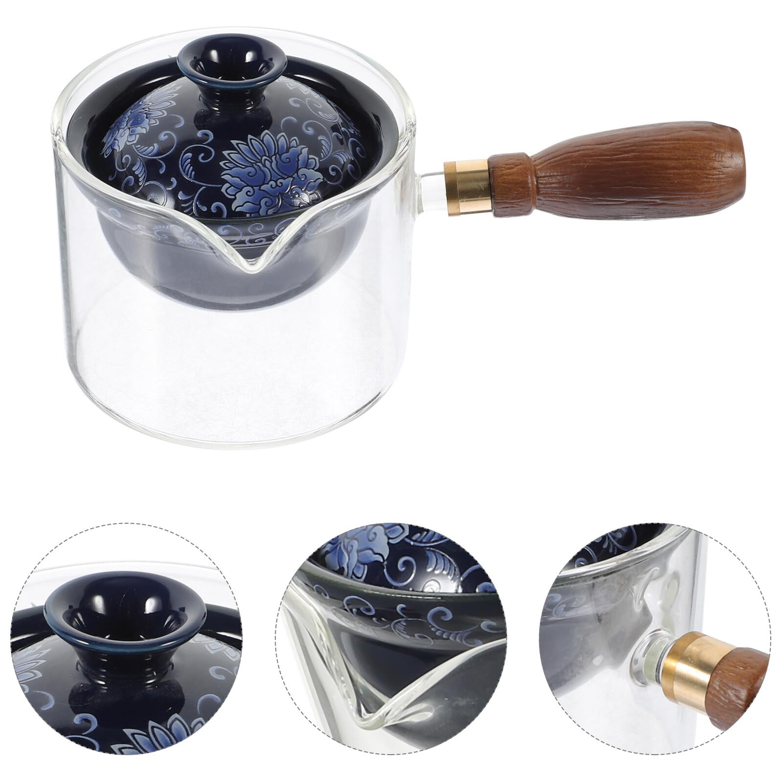 SHINEOFI Drehbarer Reise teekessel mit Seitlichem Griff Glas Keramik teekanne für Losen Tee Tragbarer Büro teekessel Hitzebeständig und Langlebig Stilvolles Geschenk für Teeliebhaber