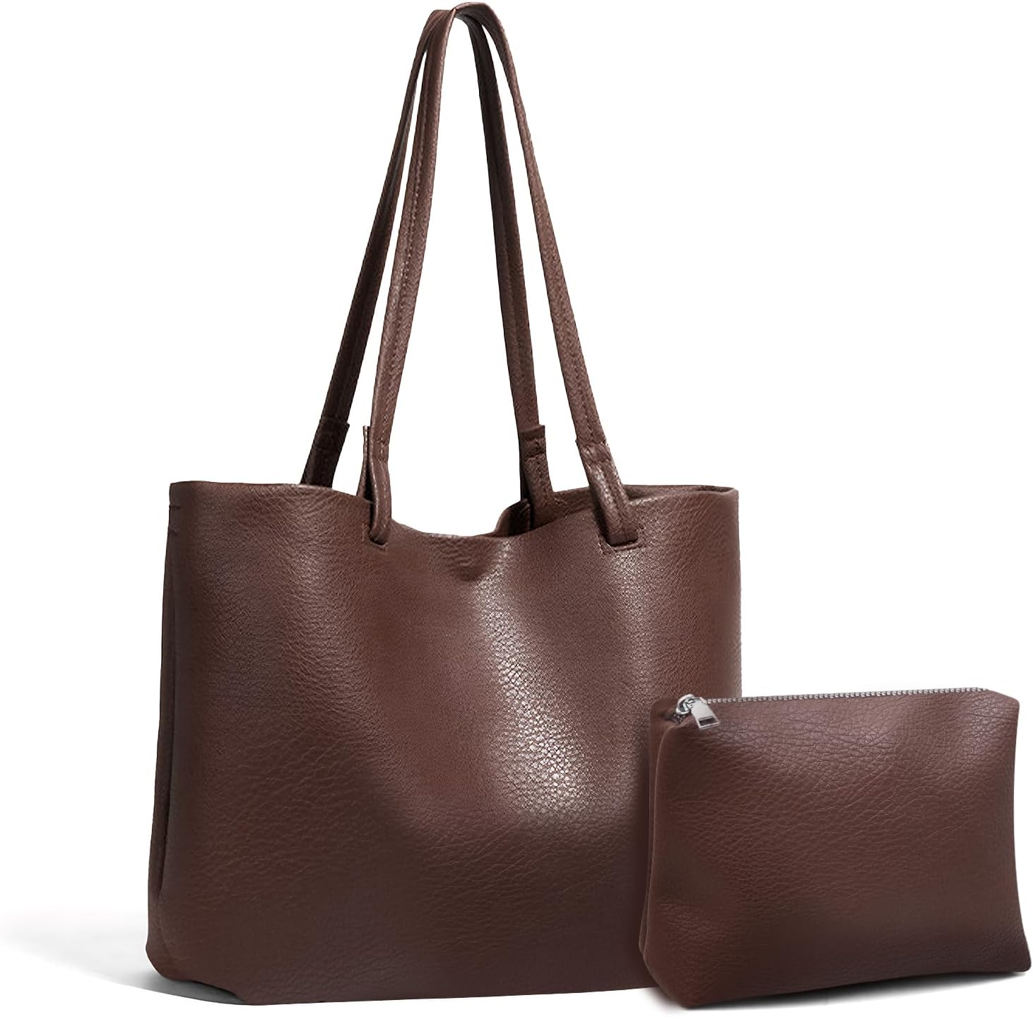 Medium Tote Bag for Women, Soft Vegan Leather Shoulder Handbag with Coin Purse, Portable Top Handle Hobo Bags for Work,Gifts