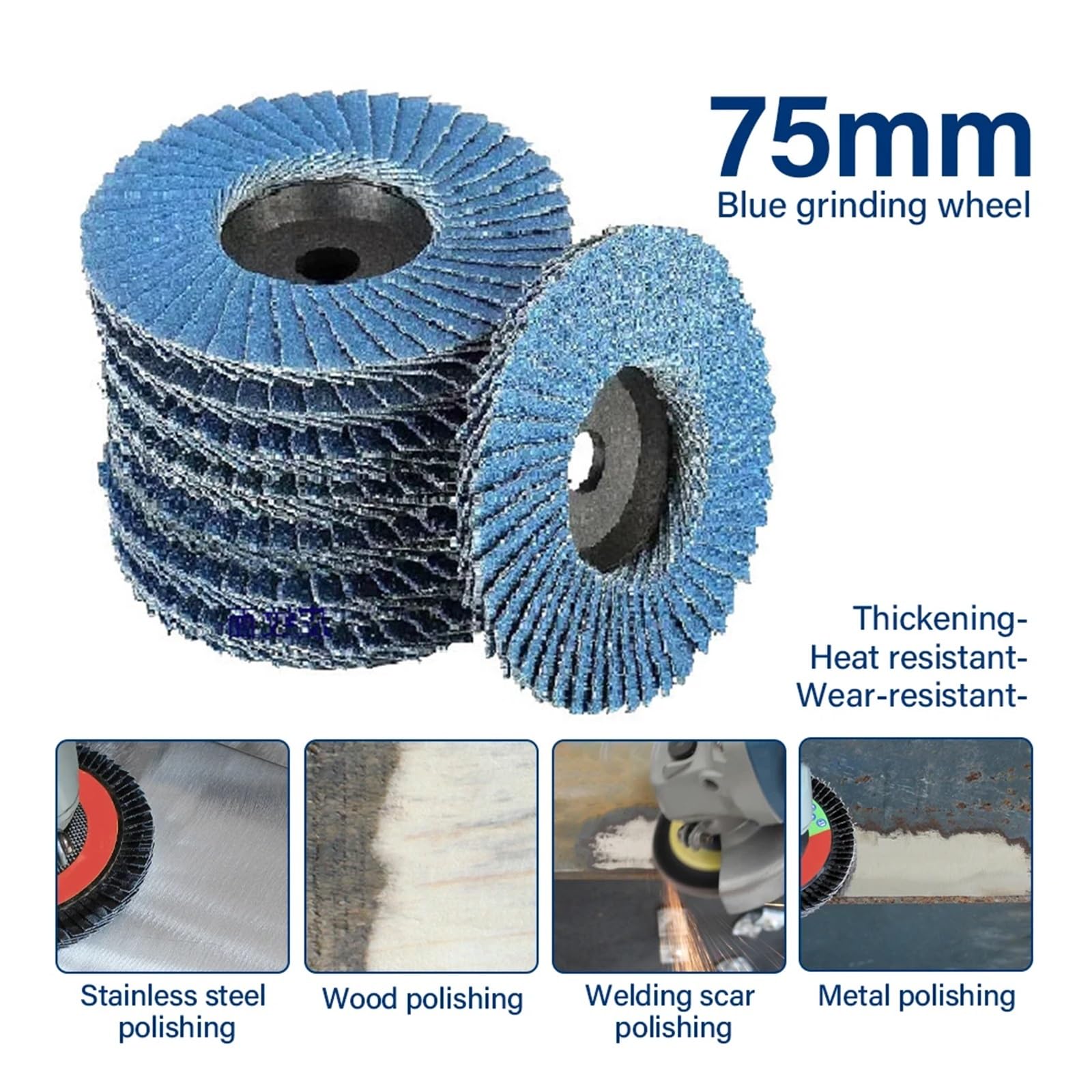 Discos de Pulido de Solapa de 3 uds., 3 Pulgadas, 75mm, Discos de Lijado, muelas, Amoladora Angular, Accesorios, Herramienta abrasiva for Metal/Madera(40Grit)